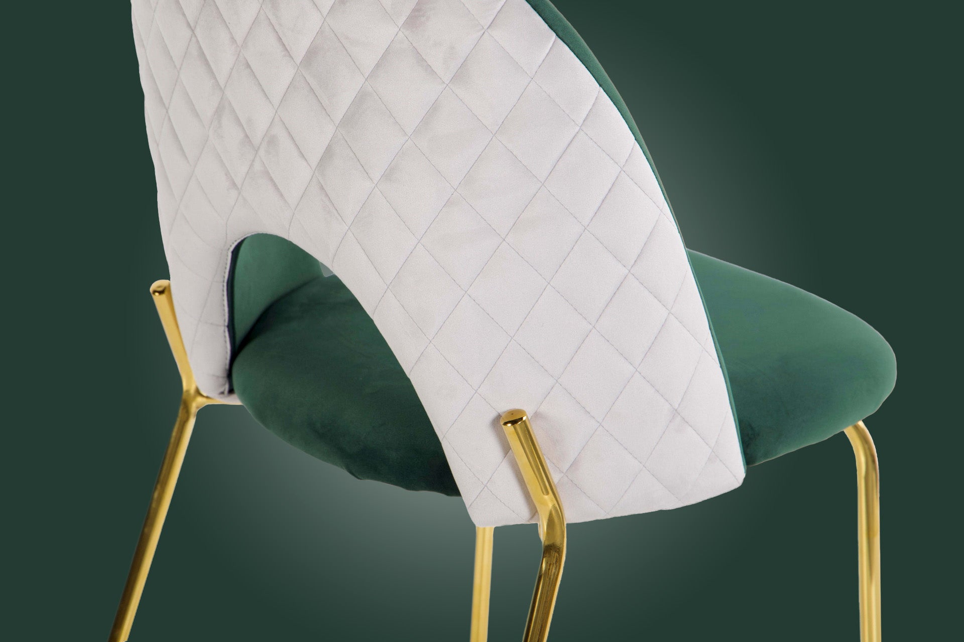 CADEIRA VELUDO VERDE CINZA 49x53x87CM