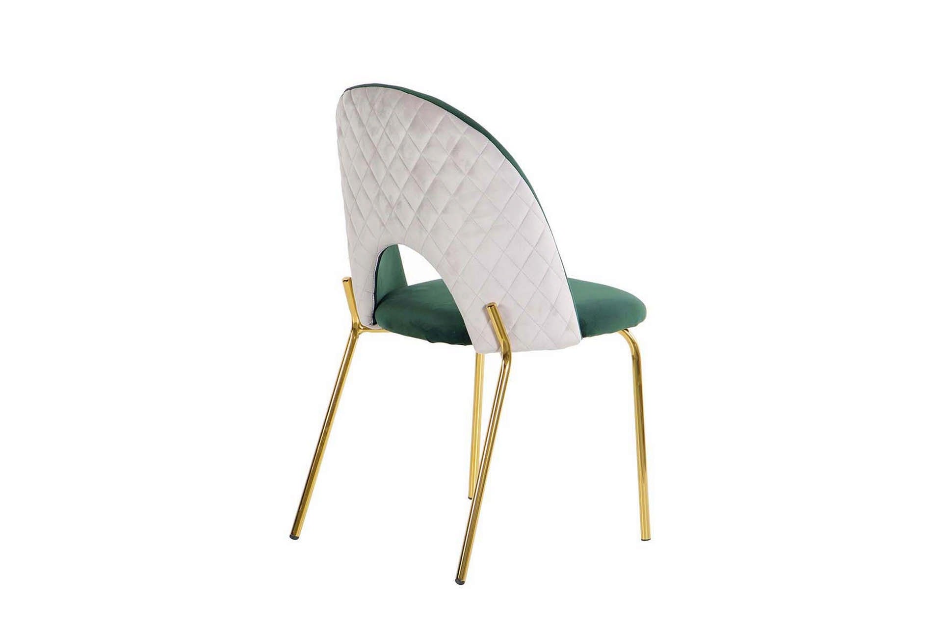 CADEIRA VELUDO VERDE CINZA 49x53x87CM