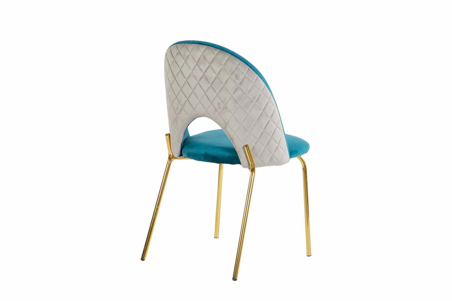 CADEIRA DE VELUDO AZUL CINZA 49x53x87CM