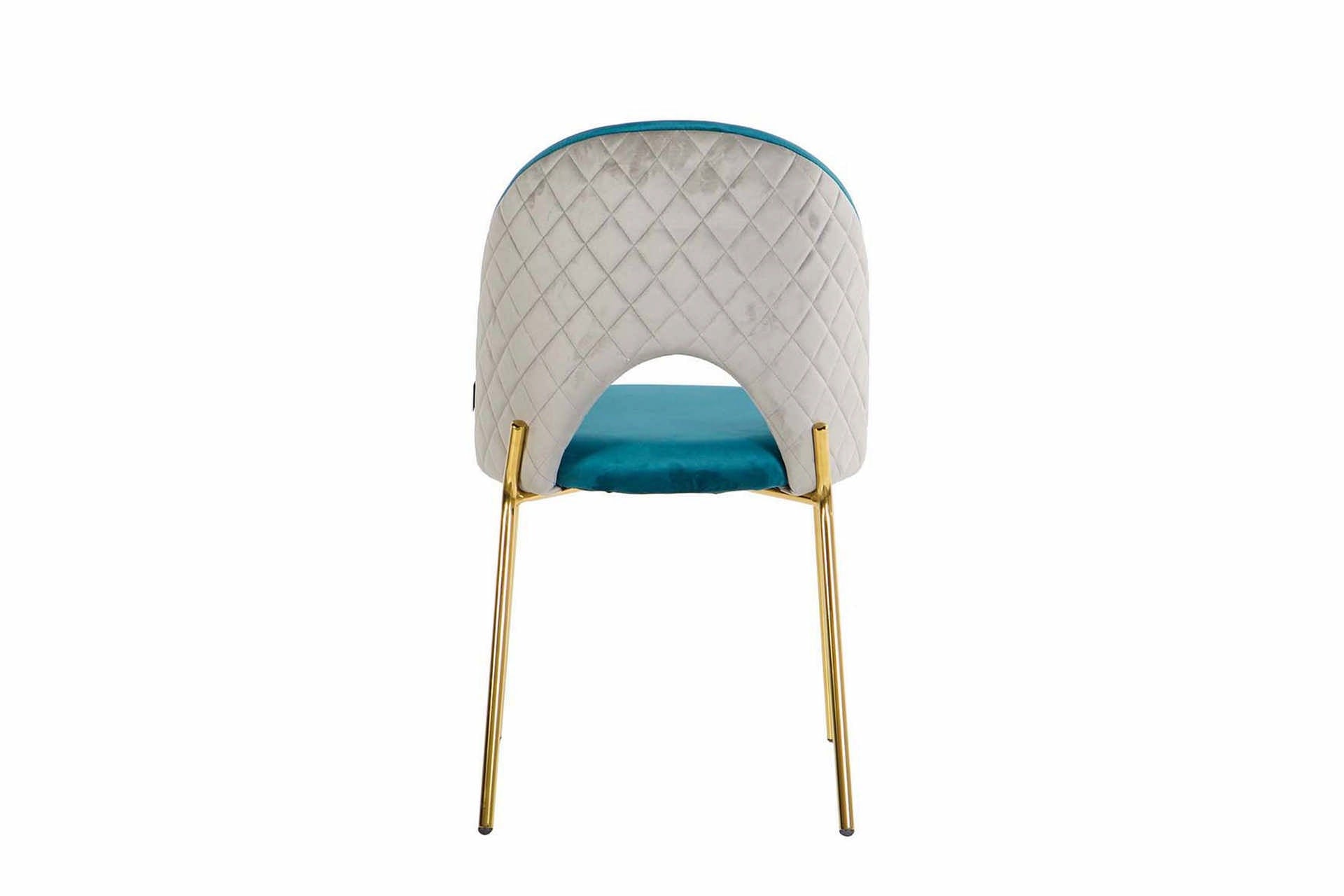 CADEIRA DE VELUDO AZUL CINZA 49x53x87CM