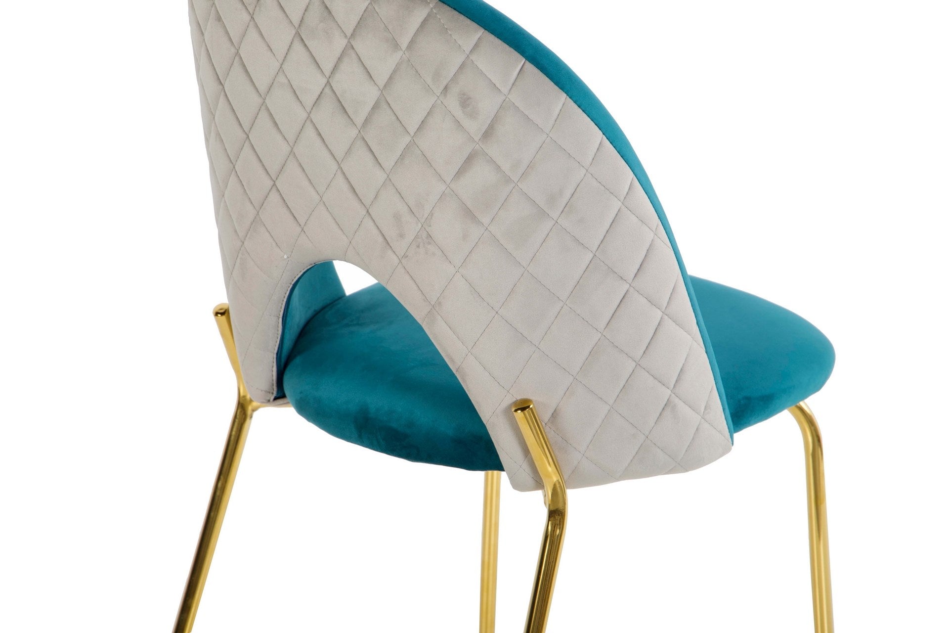 CADEIRA DE VELUDO AZUL CINZA 49x53x87CM