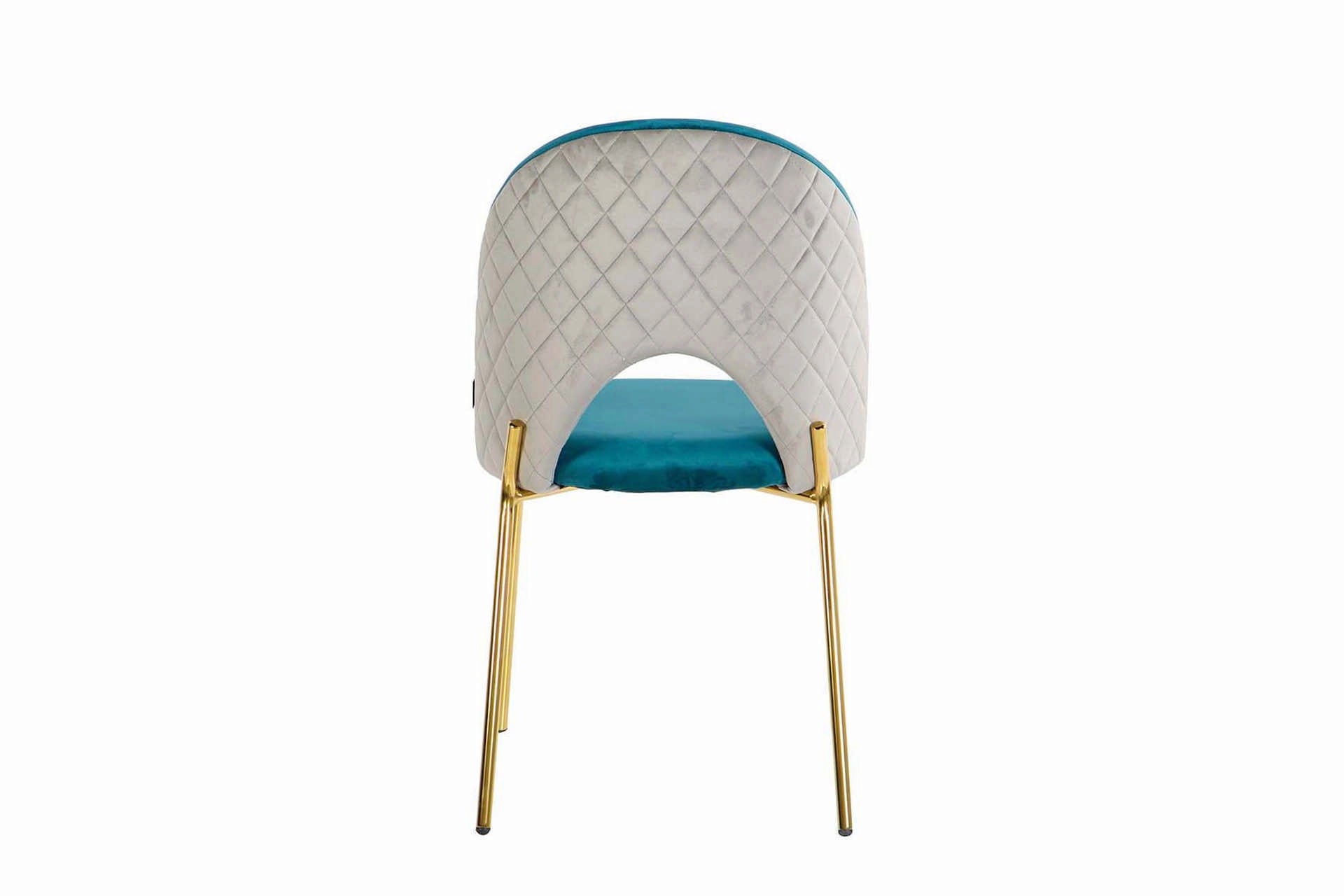 CADEIRA DE VELUDO AZUL CINZA 49x53x87CM