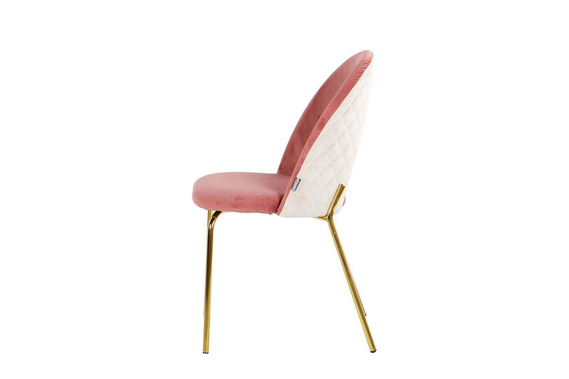 VELVET CHAIR PINK GRAY 49x53x87 CM