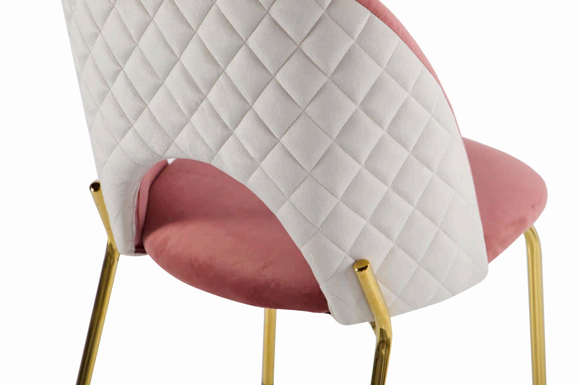 CADEIRA VELUDO ROSA CINZA 49x53x87 CM