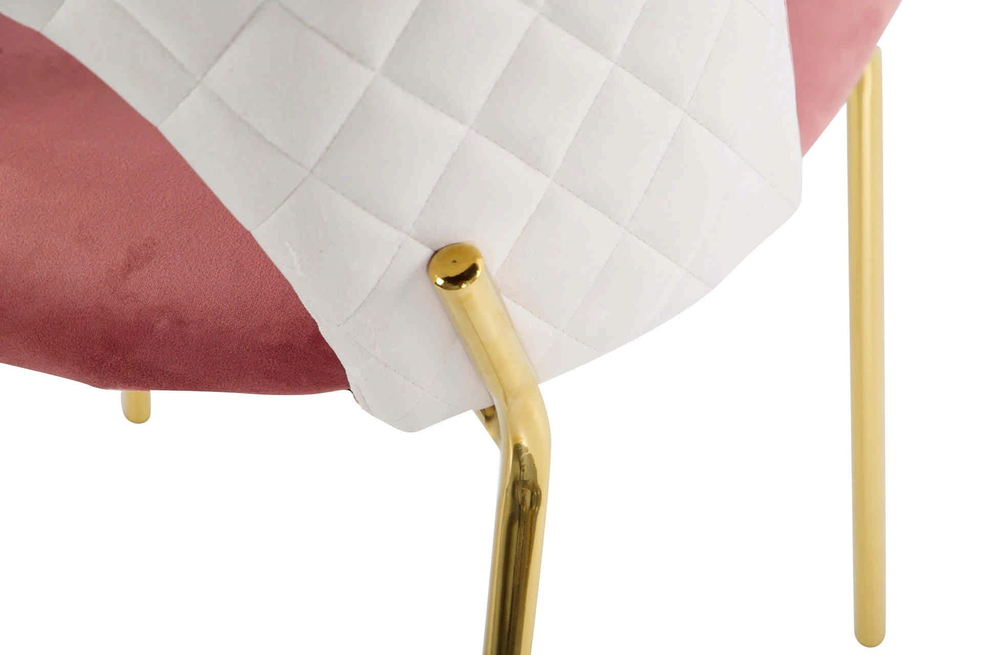 CADEIRA VELUDO ROSA CINZA 49x53x87 CM