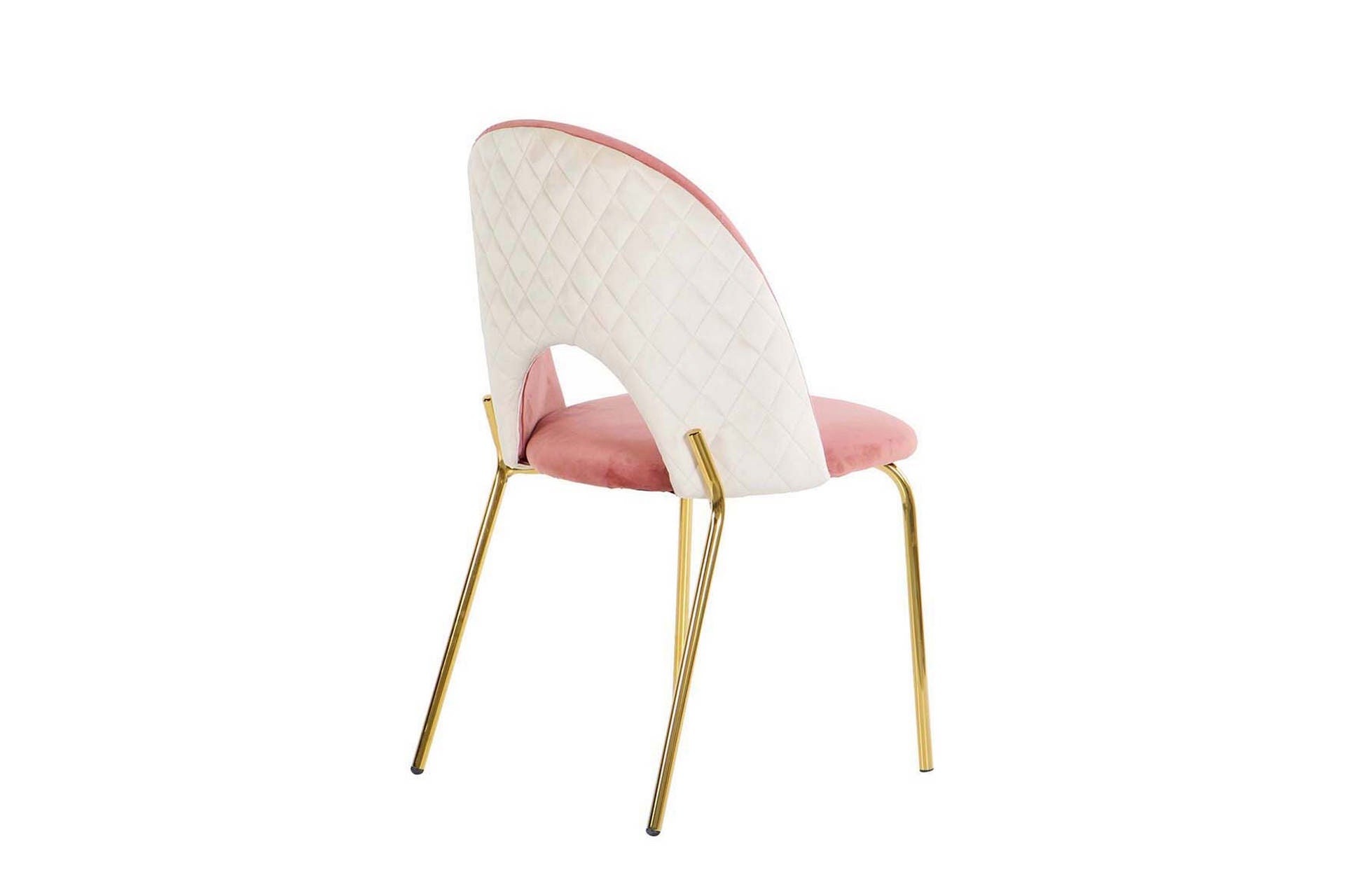 CADEIRA VELUDO ROSA CINZA 49x53x87 CM