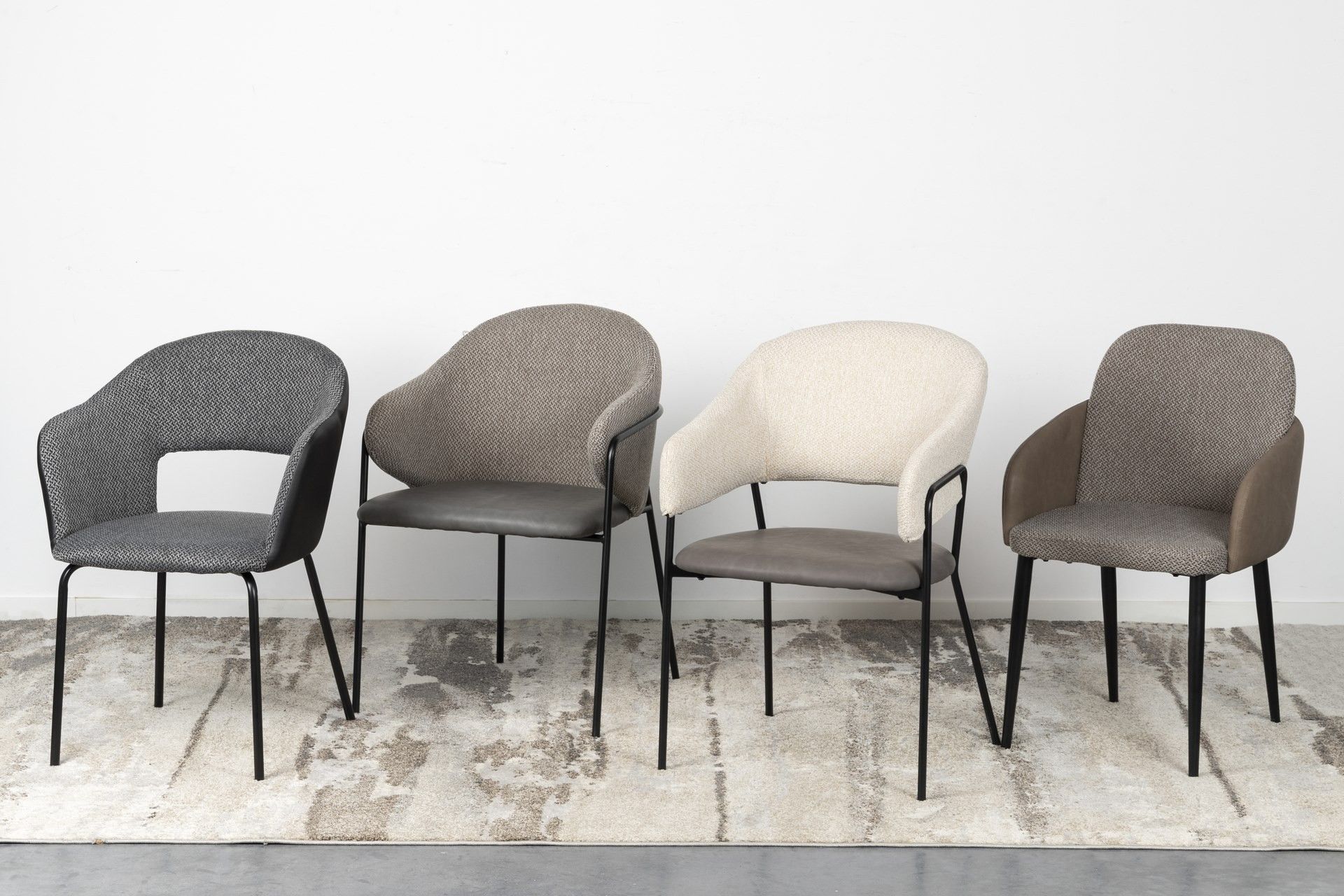 GRAY POLYESTER PU CHAIR 57x59x82 CM - Min.2 units