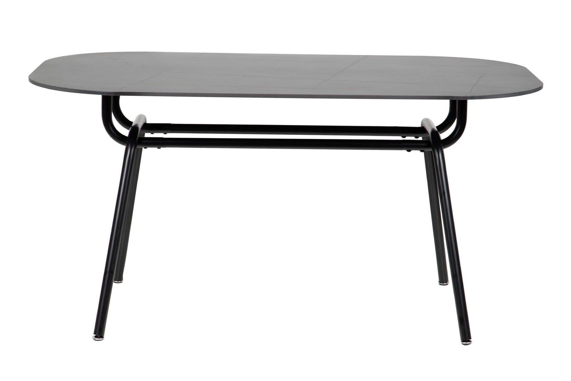 MESA DE JANTAR METAL-RESINA PRETA 150x90x75 CM