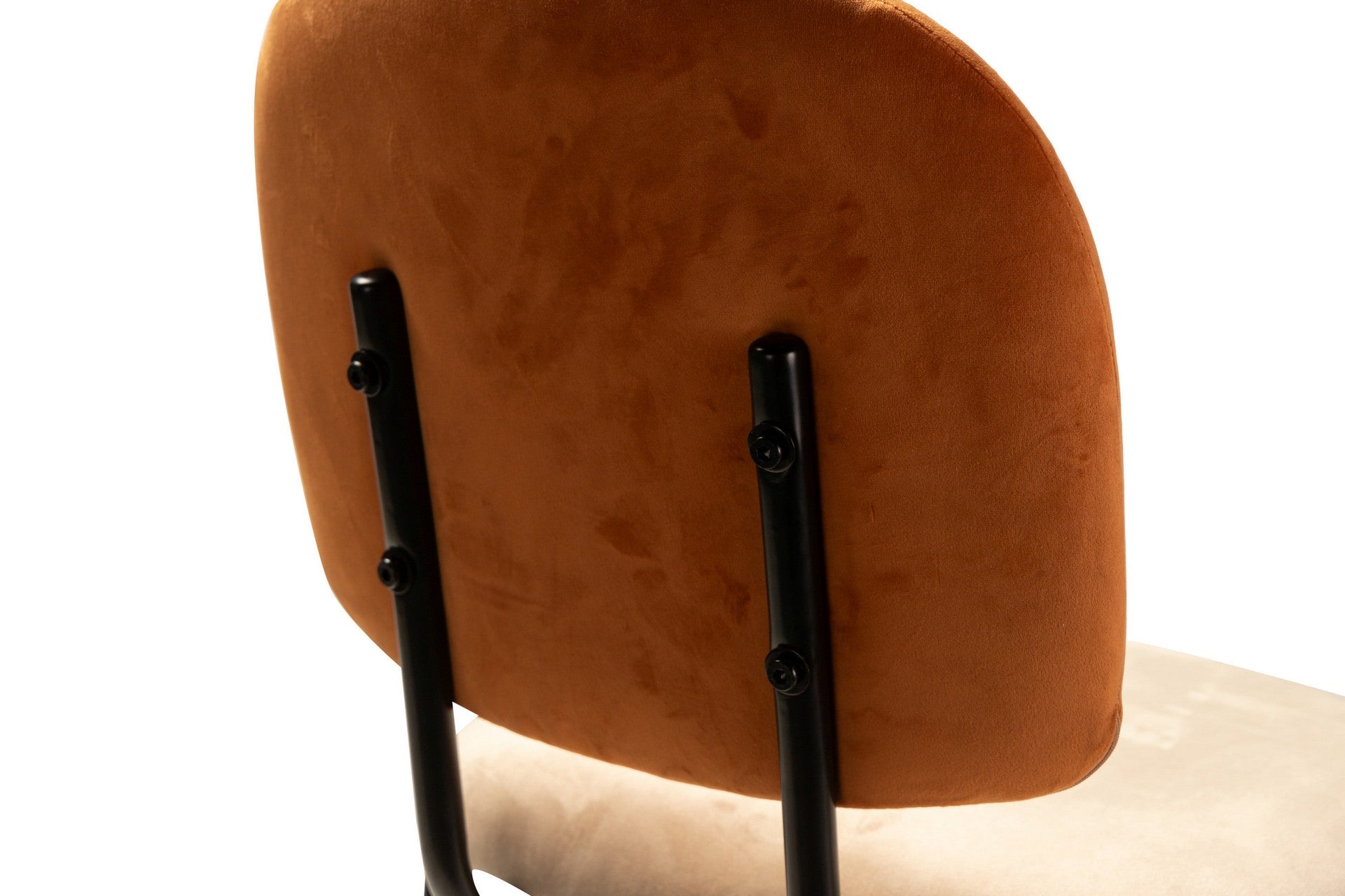 BANCO DE BAR VELUDO LARANJA MARROM 43x53x108 CM - Mín. 2 unidades