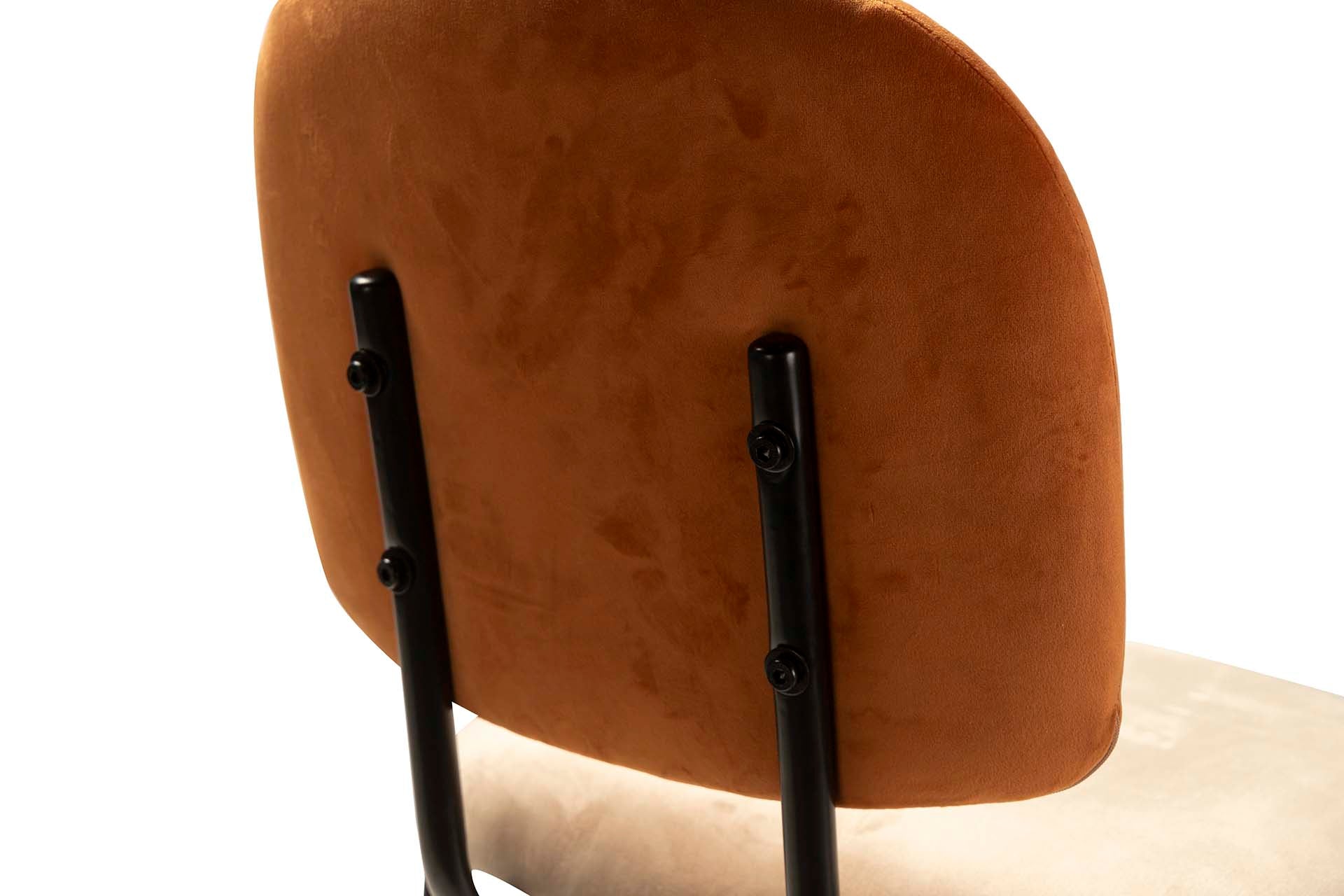 VELVET ORANGE BROWN BAR STOOL 43x53x108 CM - Min.2 units