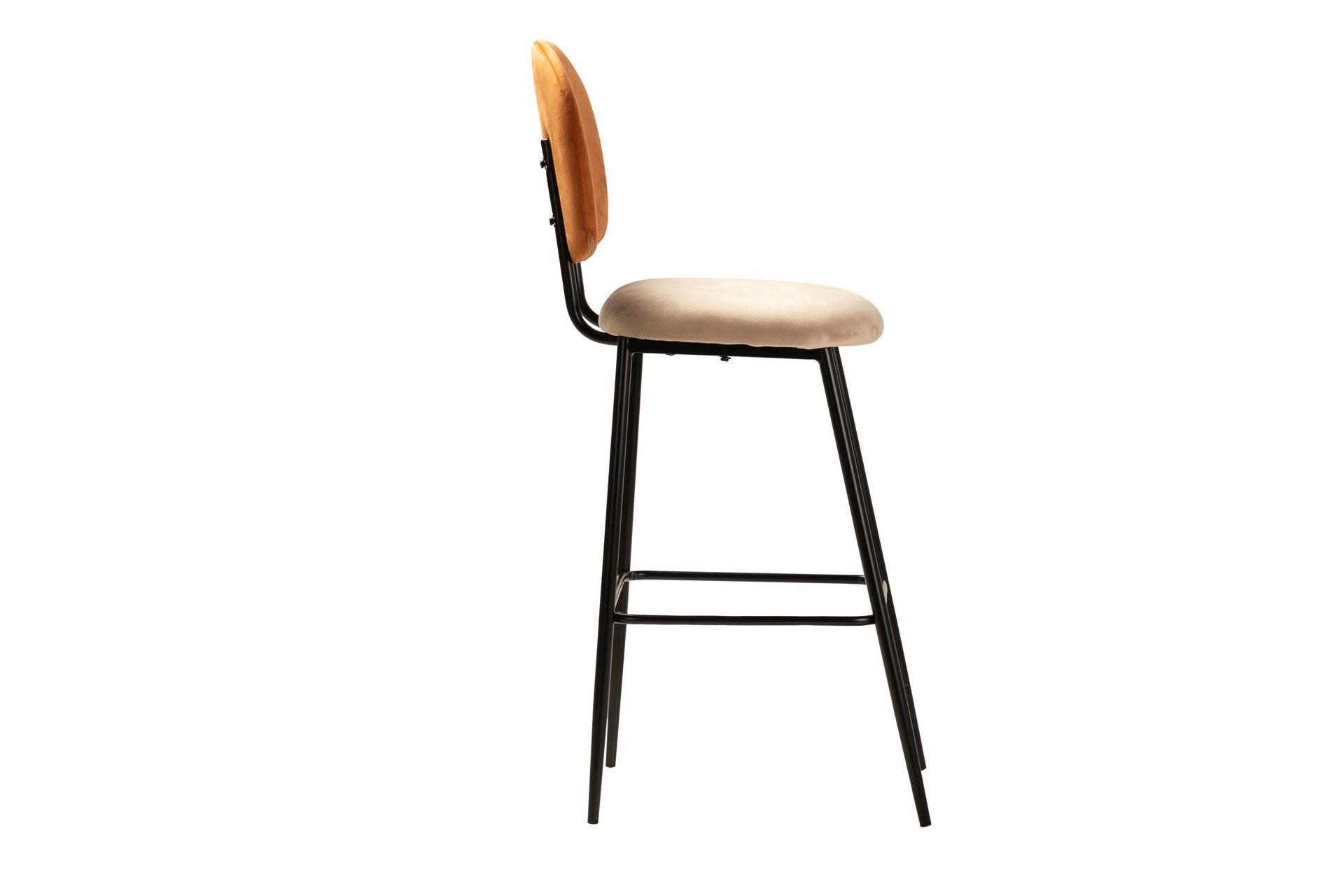 VELVET ORANGE BROWN BAR STOOL 43x53x108 CM - Min.2 units