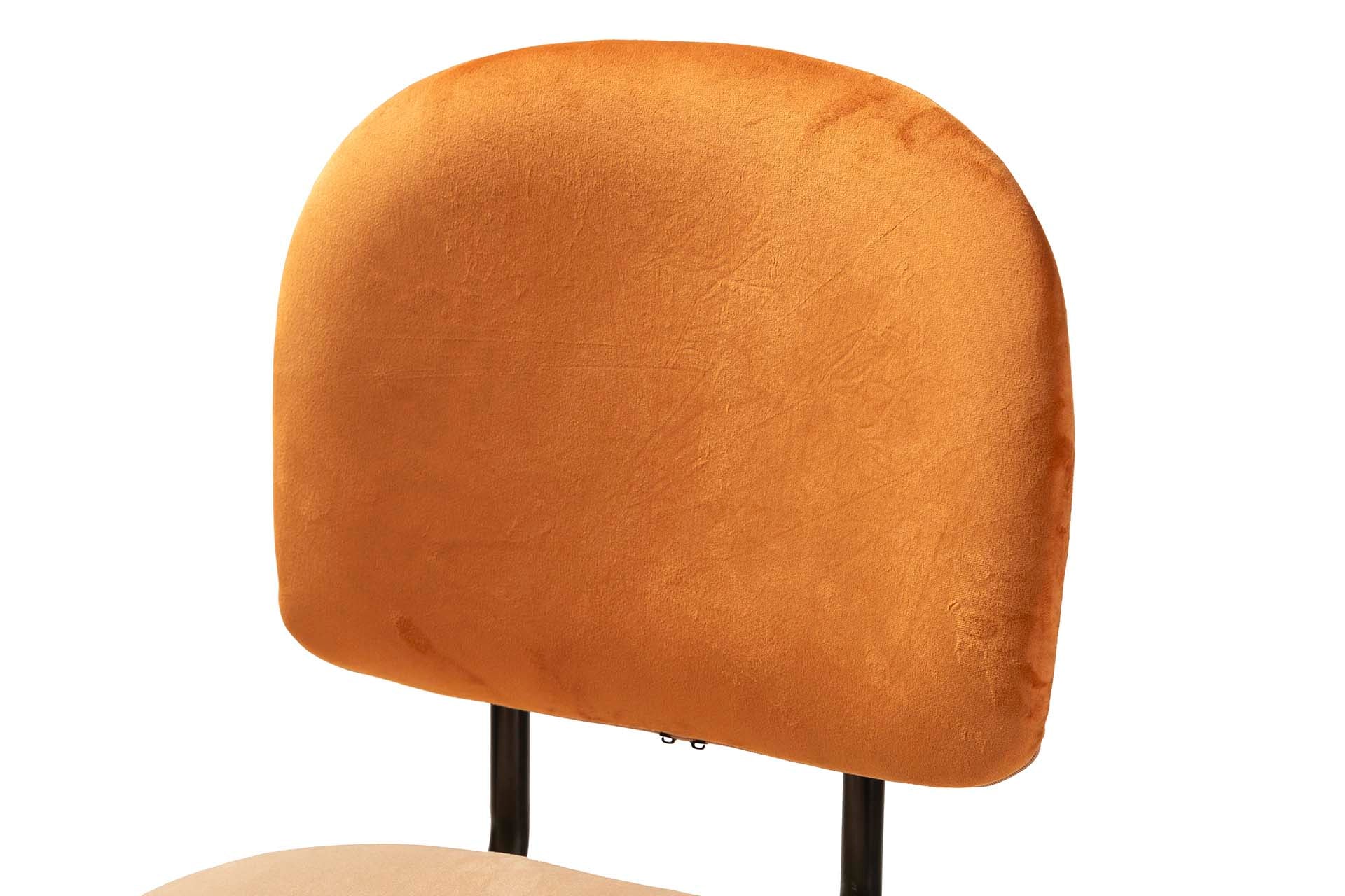 VELVET ORANGE BROWN BAR STOOL 43x53x108 CM - Min.2 units