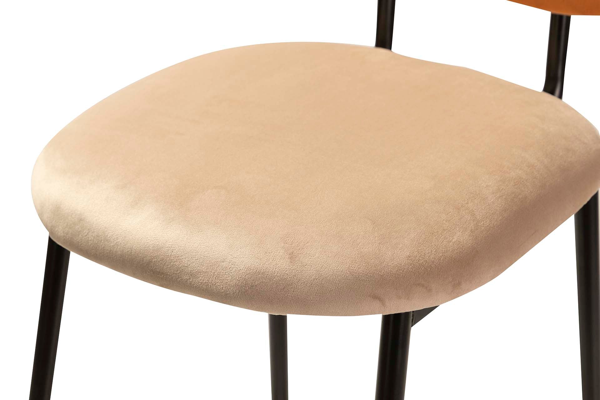 VELVET ORANGE BROWN BAR STOOL 43x53x108 CM - Min.2 units