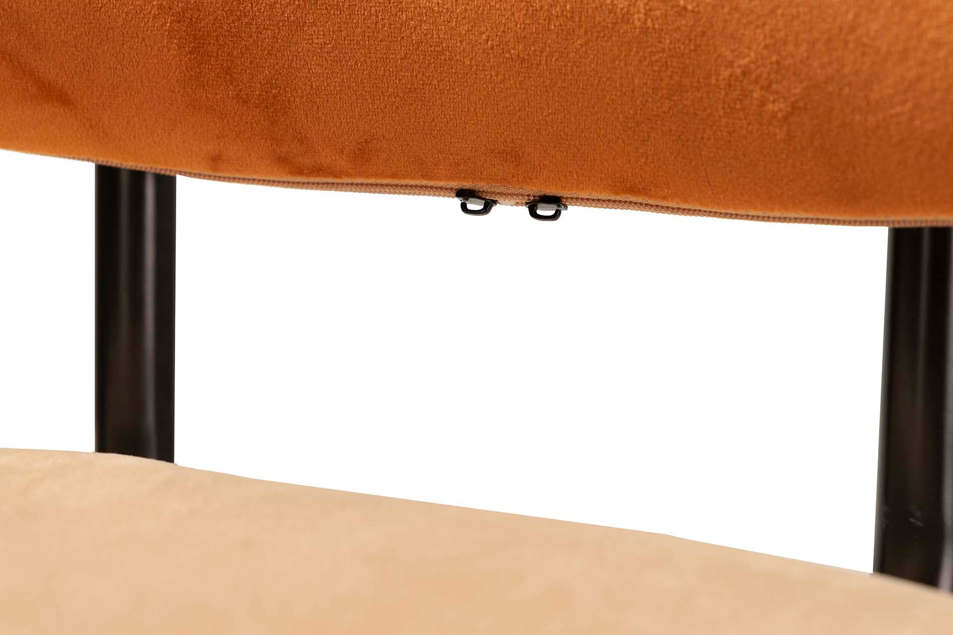 VELVET ORANGE BROWN BAR STOOL 43x53x108 CM - Min.2 units
