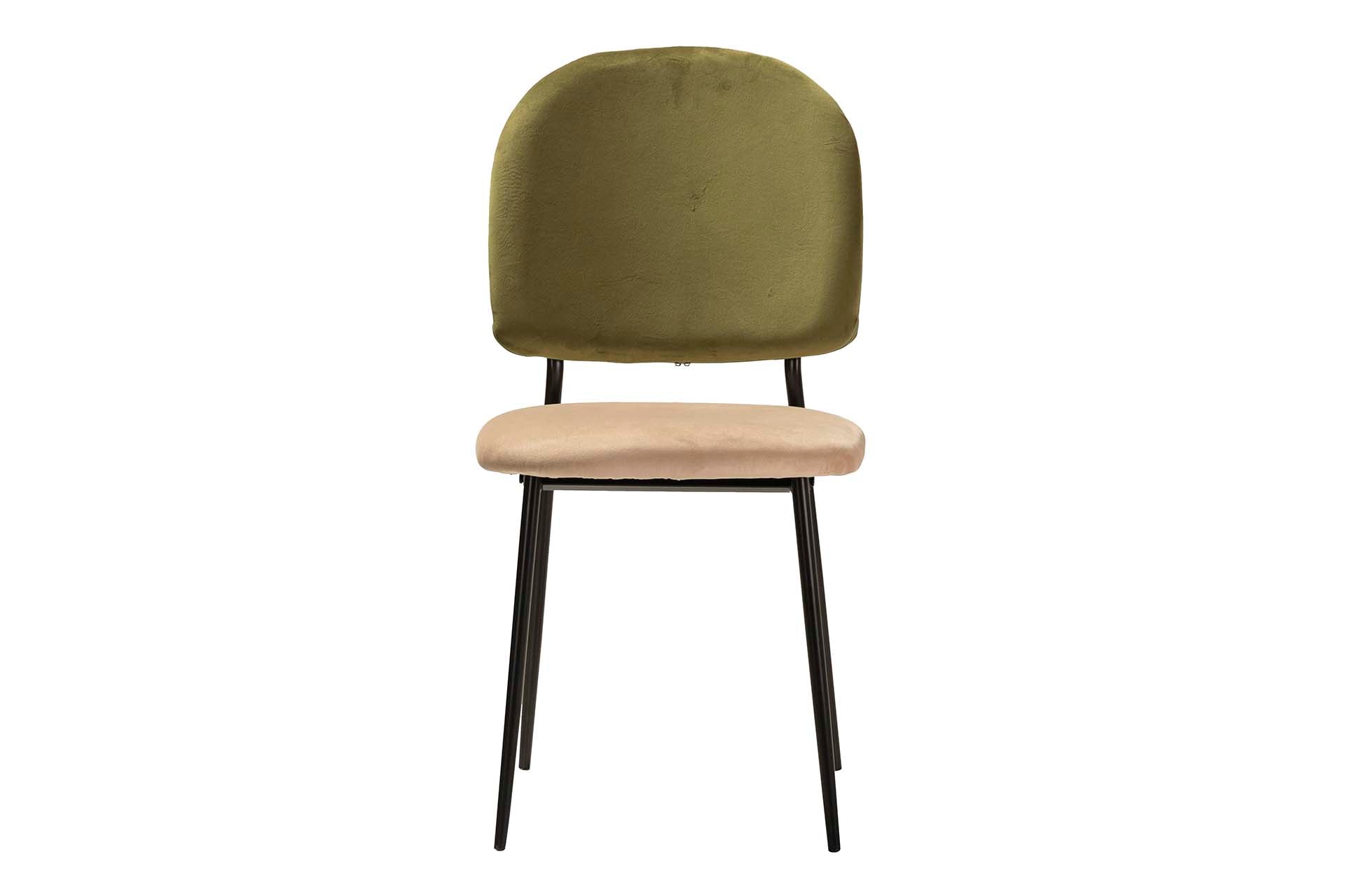CADEIRA VELUDO VERDE MARROM 44x59x84 CM - Mín. 2 unidades