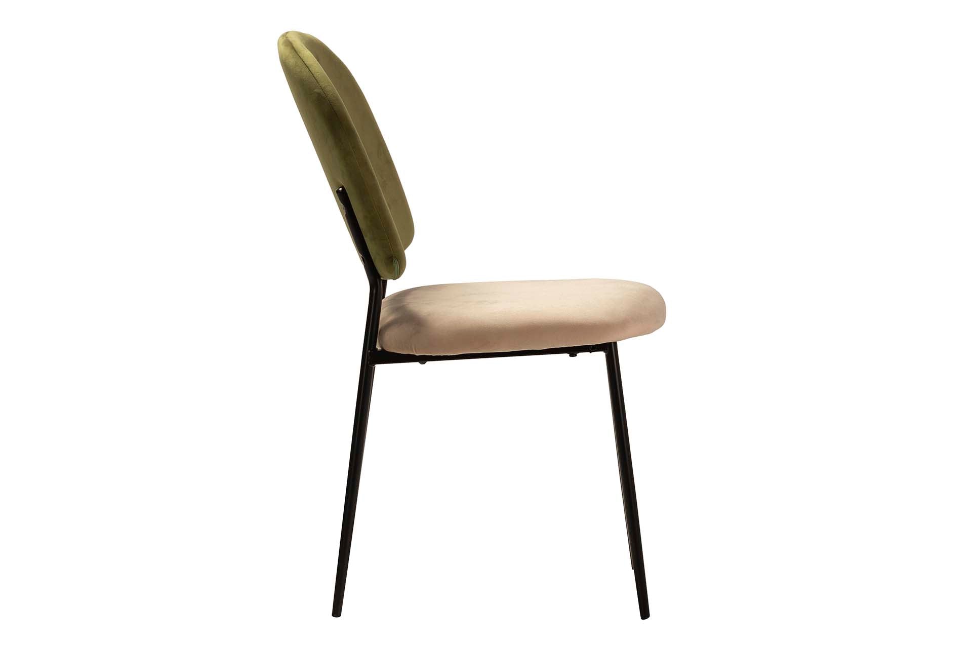 CADEIRA VELUDO VERDE MARROM 44x59x84 CM - Mín. 2 unidades