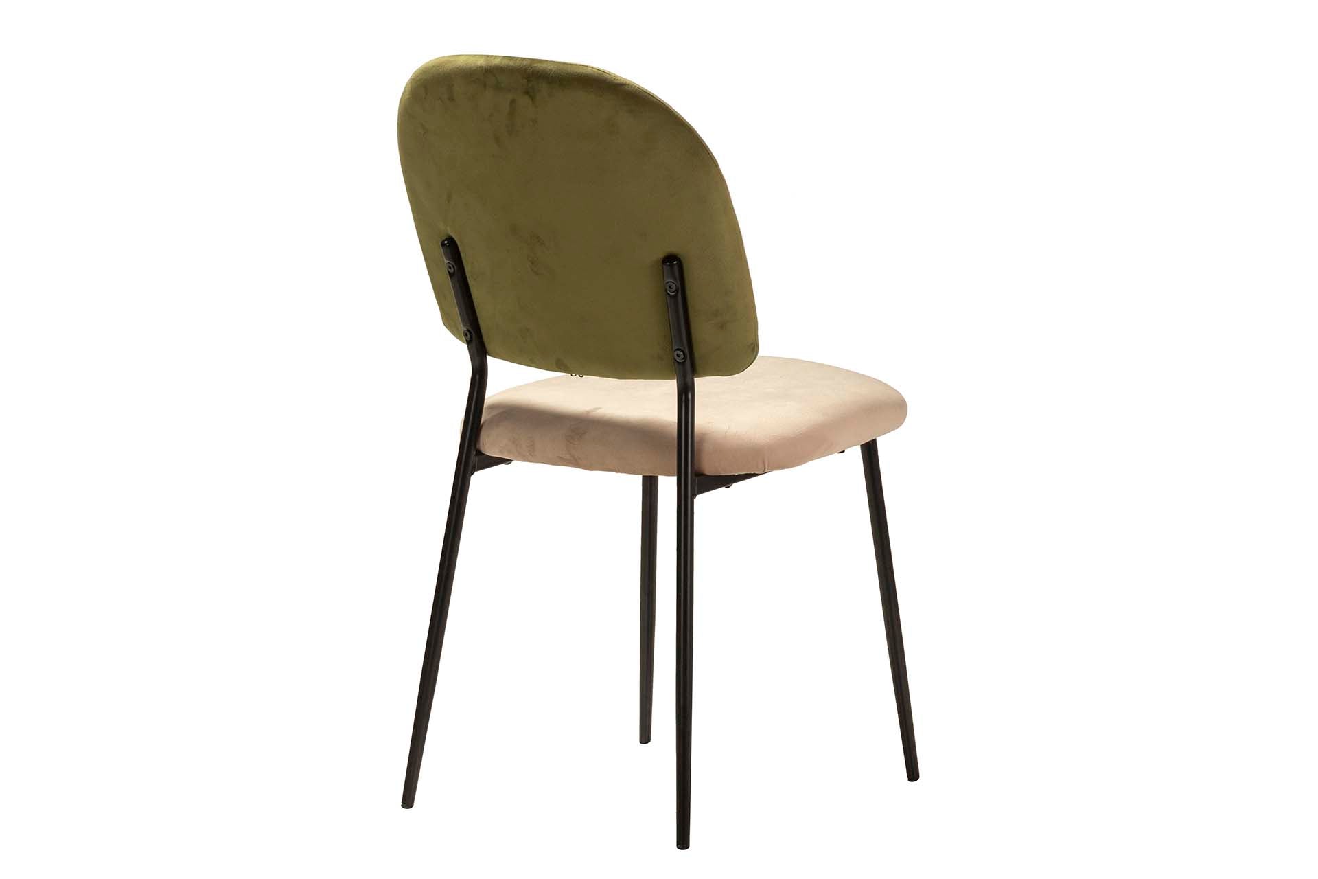 CADEIRA VELUDO VERDE MARROM 44x59x84 CM - Mín. 2 unidades