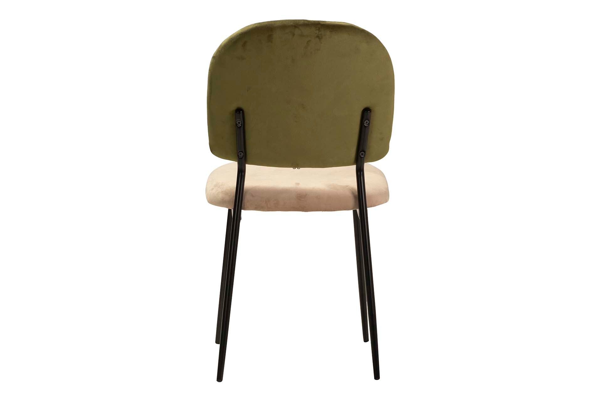 CADEIRA VELUDO VERDE MARROM 44x59x84 CM - Mín. 2 unidades