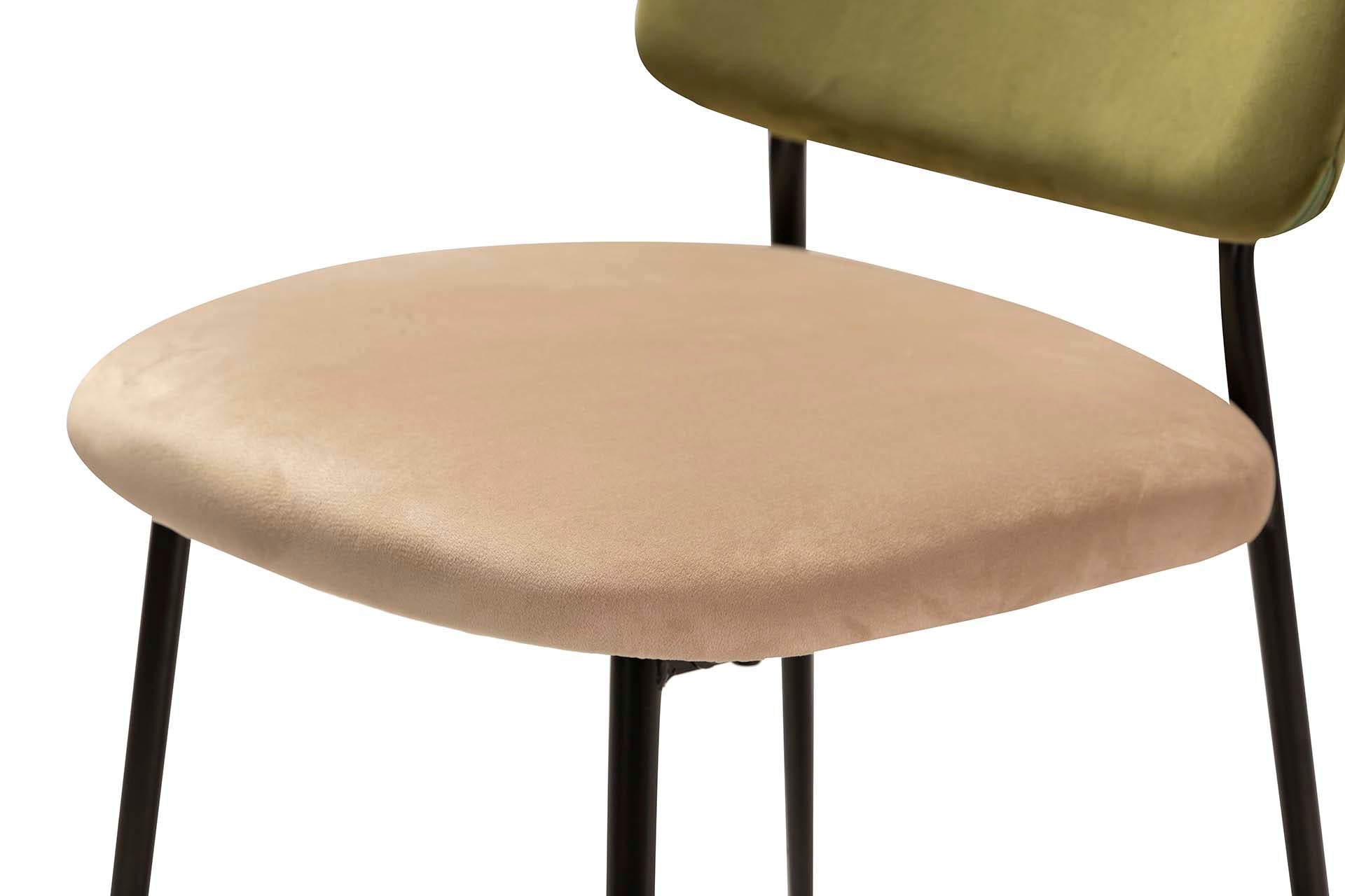 CADEIRA VELUDO VERDE MARROM 44x59x84 CM - Mín. 2 unidades
