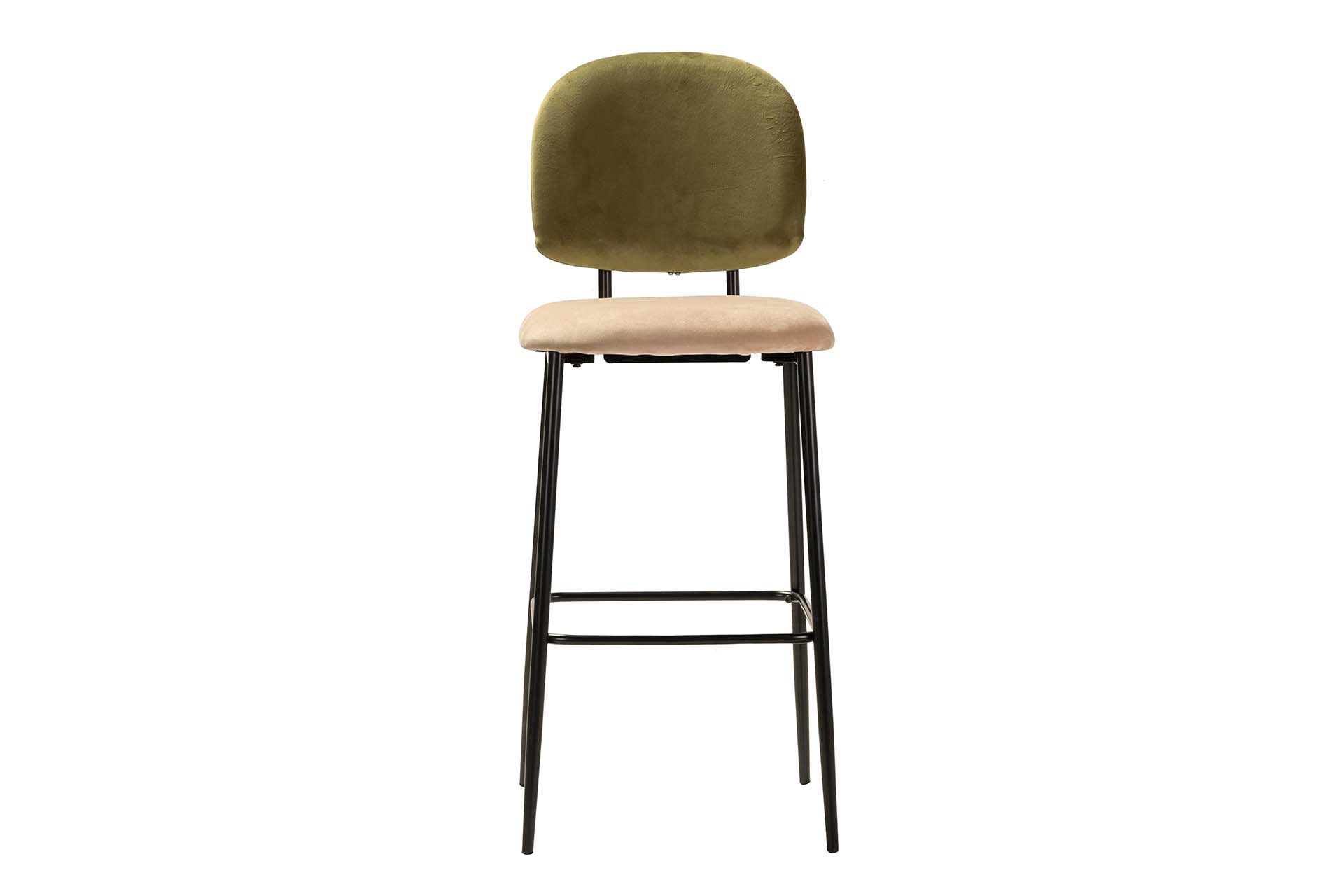 BANCO DE BAR DE VELUDO VERDE MARROM 43x53x108 CM - Mín. 2 unidades