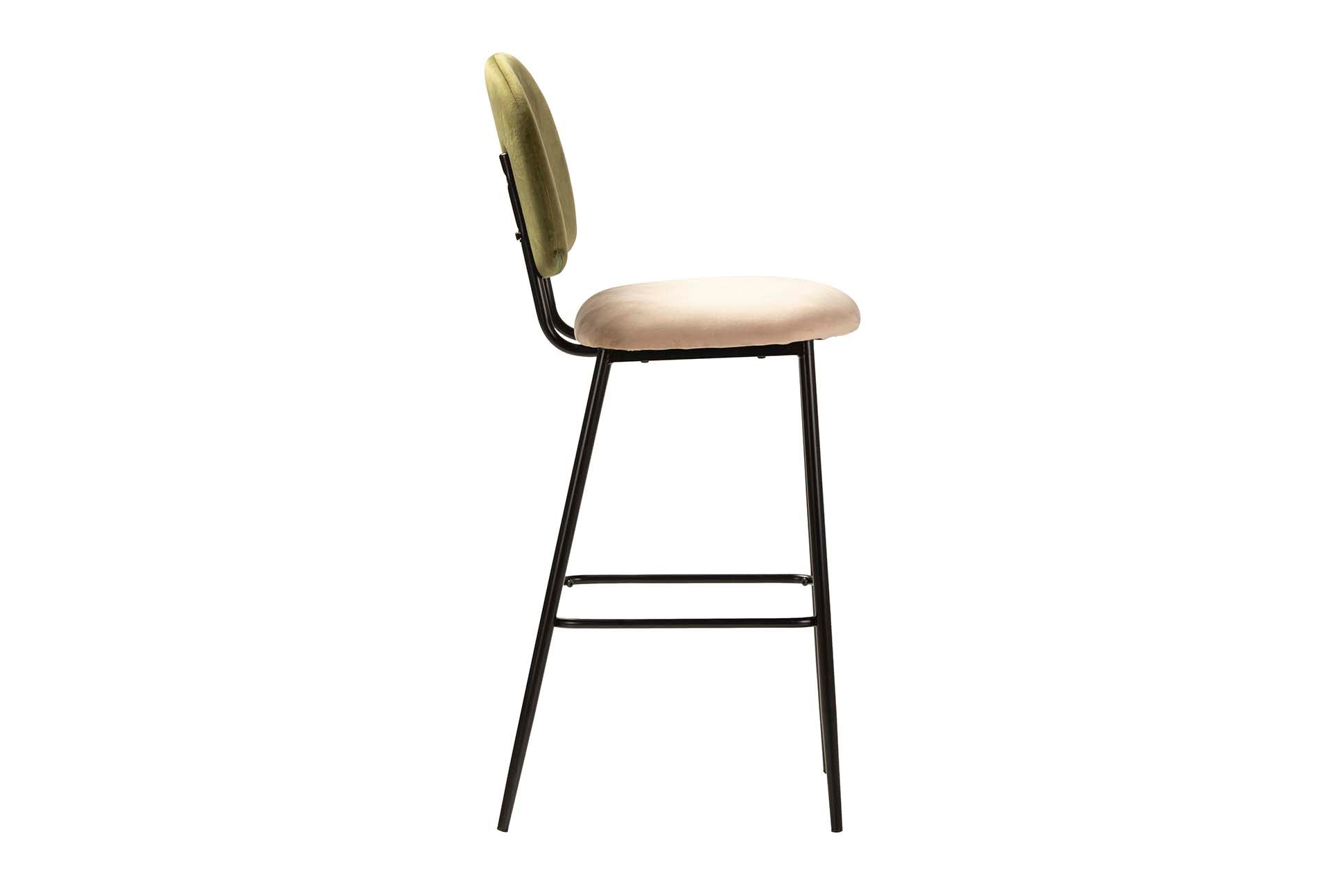 BANCO DE BAR DE VELUDO VERDE MARROM 43x53x108 CM - Mín. 2 unidades