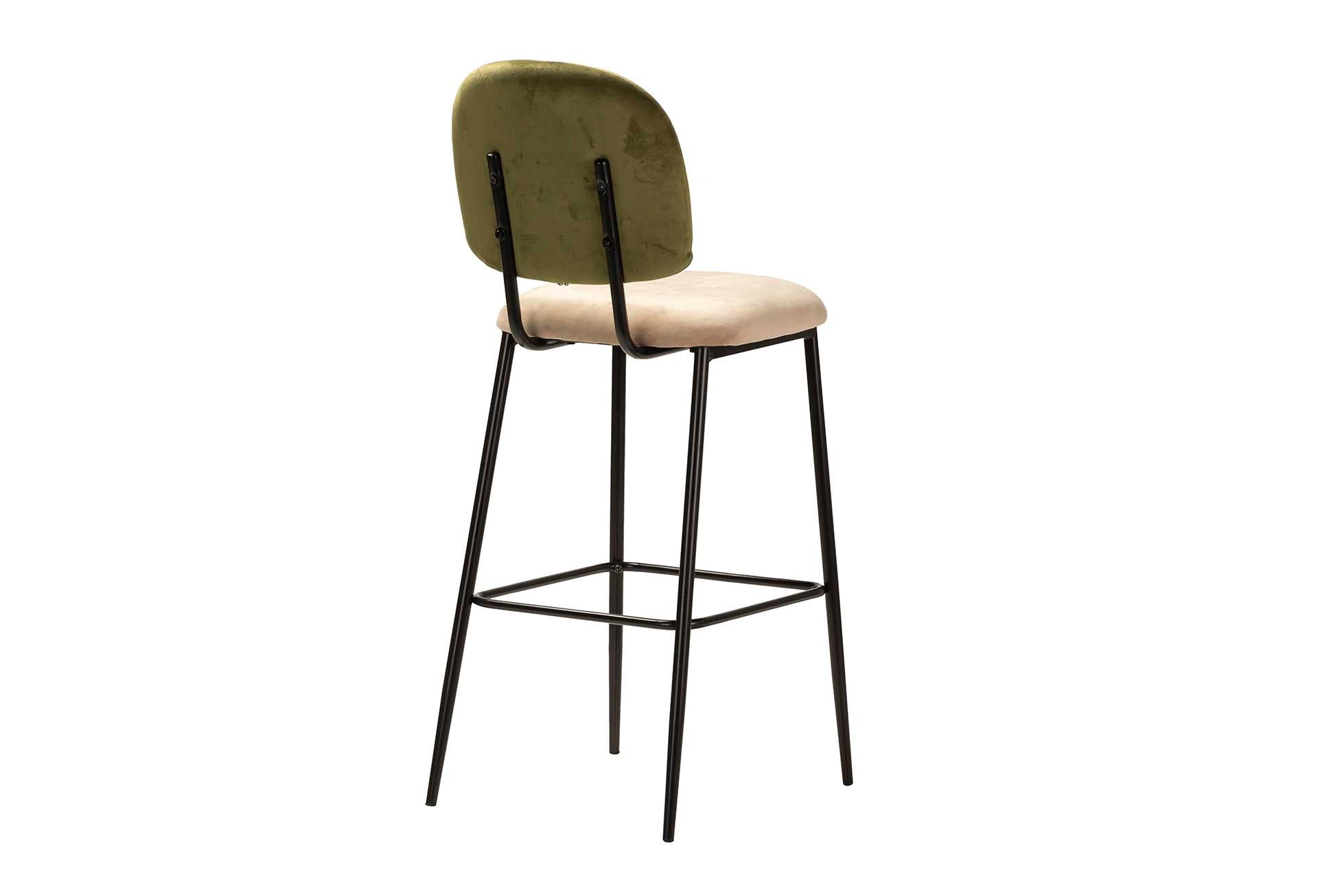 BANCO DE BAR DE VELUDO VERDE MARROM 43x53x108 CM - Mín. 2 unidades