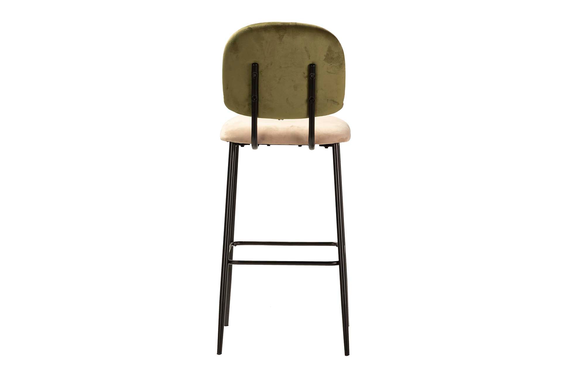 BANCO DE BAR DE VELUDO VERDE MARROM 43x53x108 CM - Mín. 2 unidades