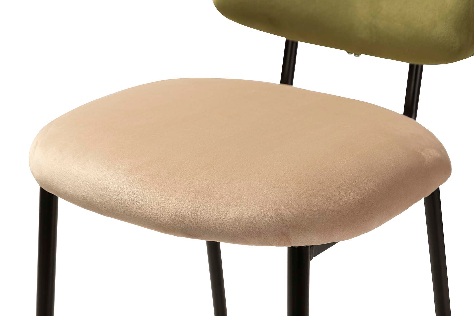 BANCO DE BAR DE VELUDO VERDE MARROM 43x53x108 CM - Mín. 2 unidades