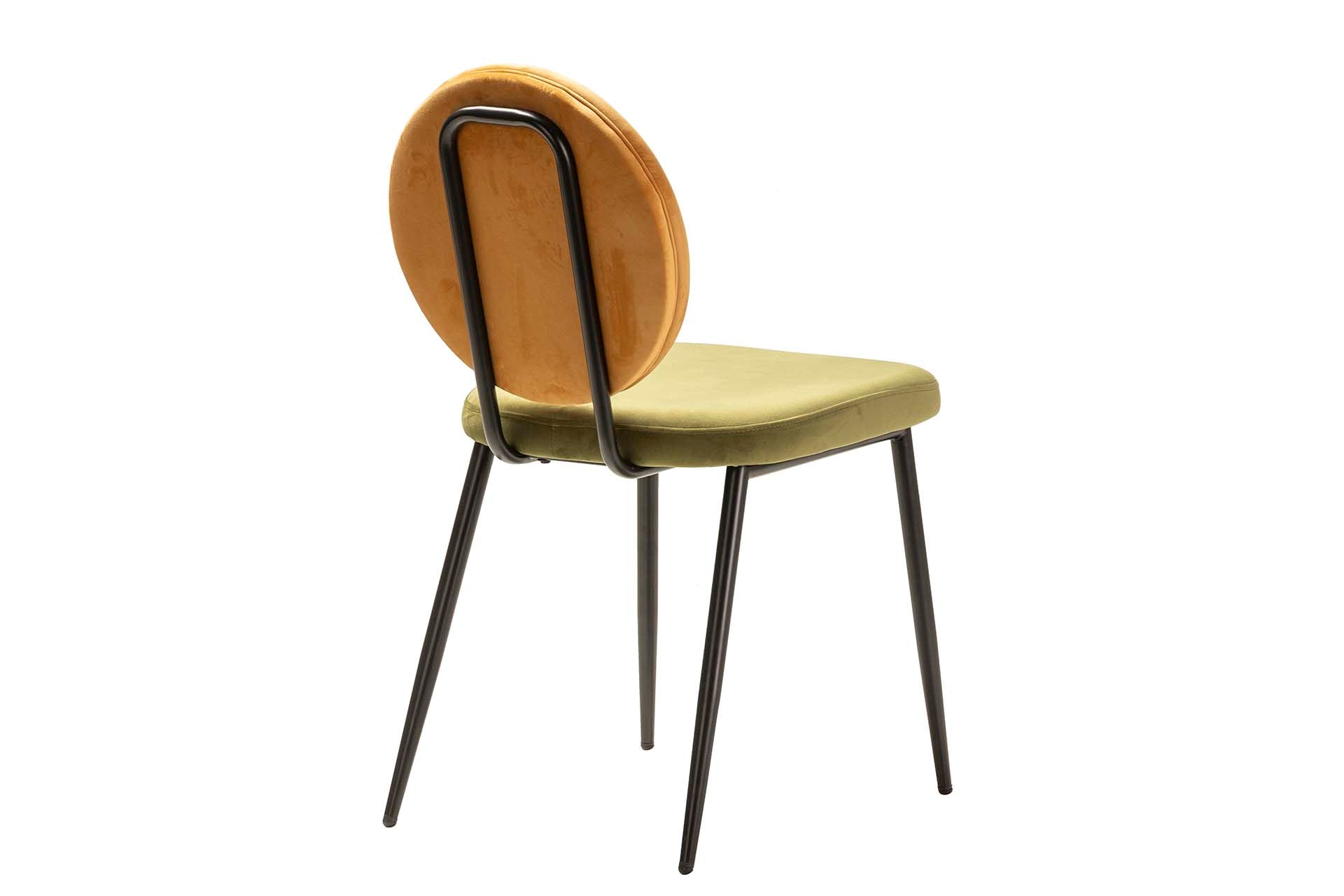 SILLA VELVET AMARILLO VERDE 45x58x83 CM - Min.2 uds