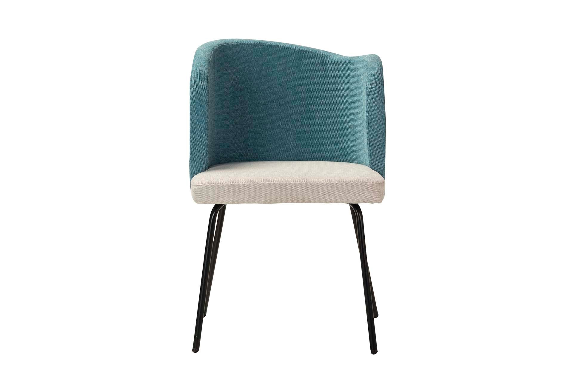 CADEIRA DE LINHO E POLIÉSTER AZUL CINZA 53x54x81 CM - Mín. 2 peças