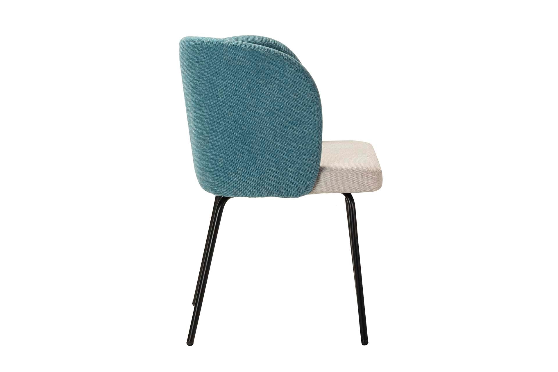 CADEIRA DE LINHO E POLIÉSTER AZUL CINZA 53x54x81 CM - Mín. 2 peças