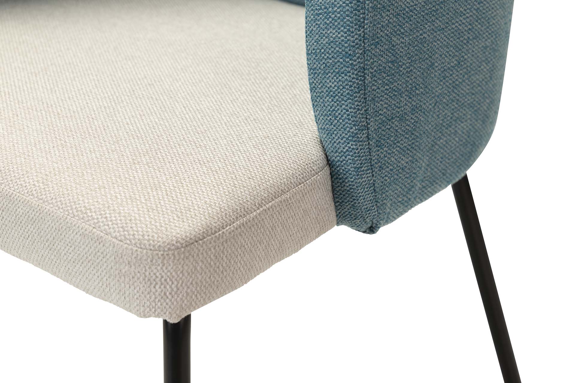CADEIRA DE LINHO E POLIÉSTER AZUL CINZA 53x54x81 CM - Mín. 2 peças