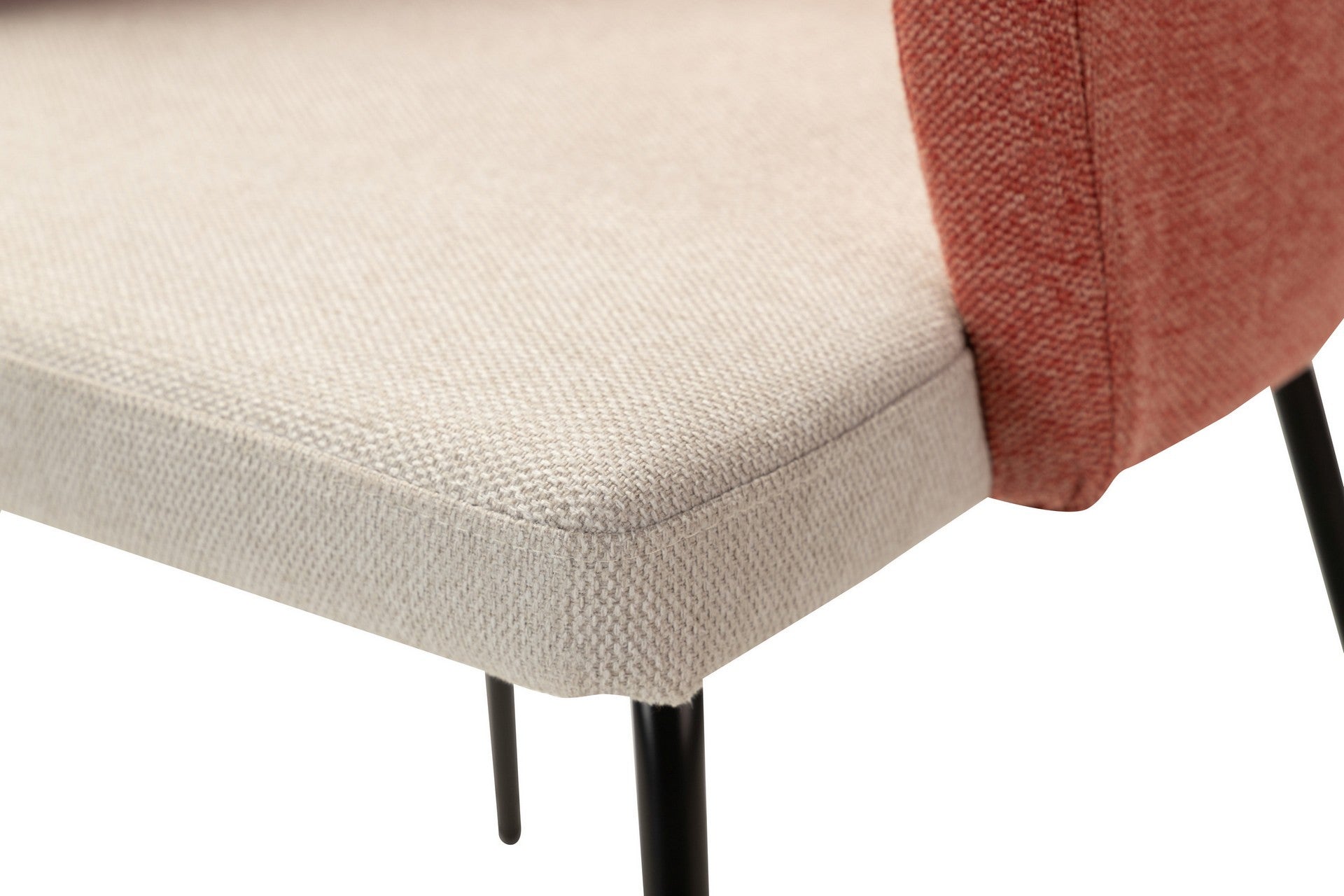 LINEN CHAIR POLYESTER RED GREY 53x54x81 CM - Min. 2 pcs