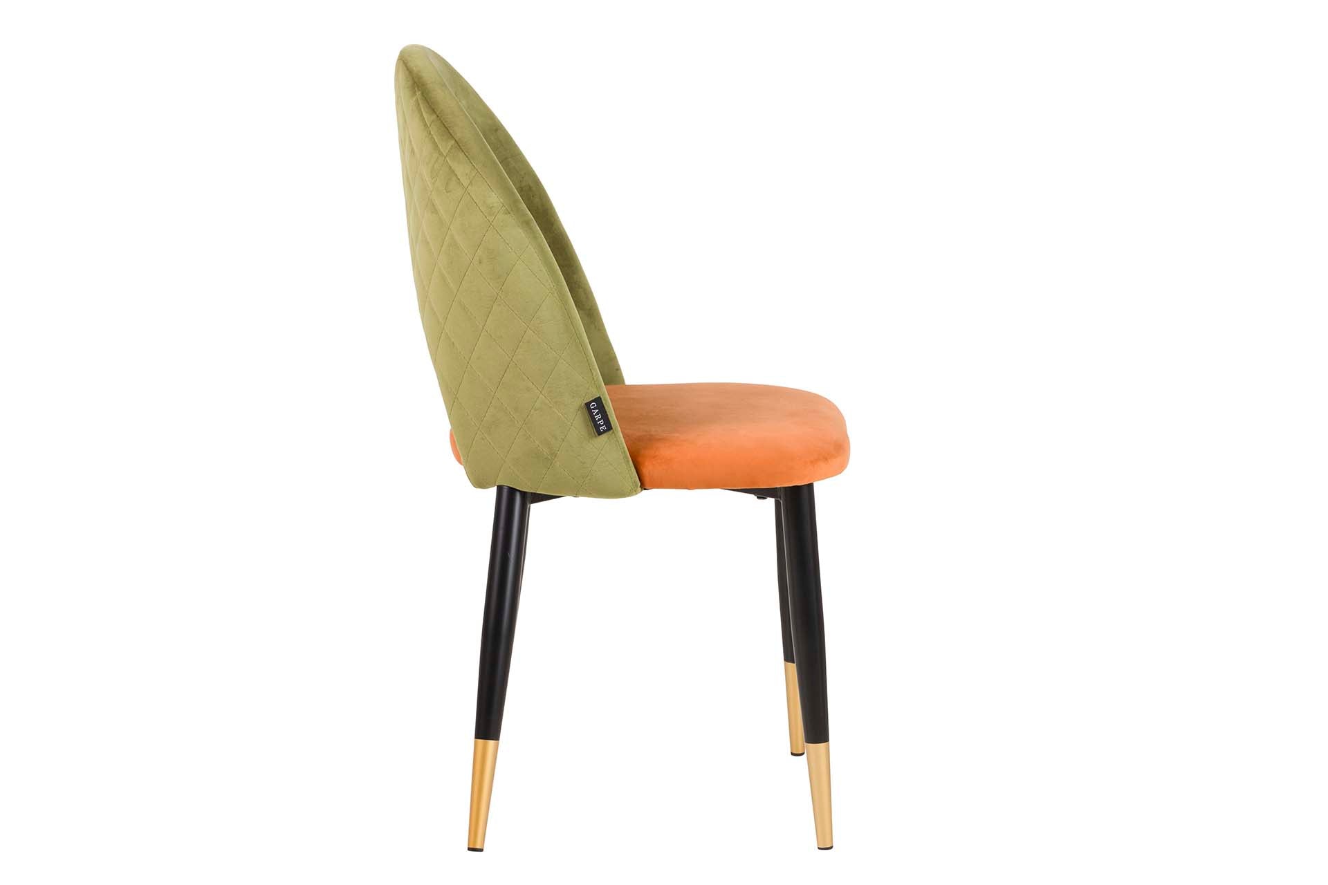 SILLA VELVET VERDE NARANJA 49x54x87 CM - Min.4 uds