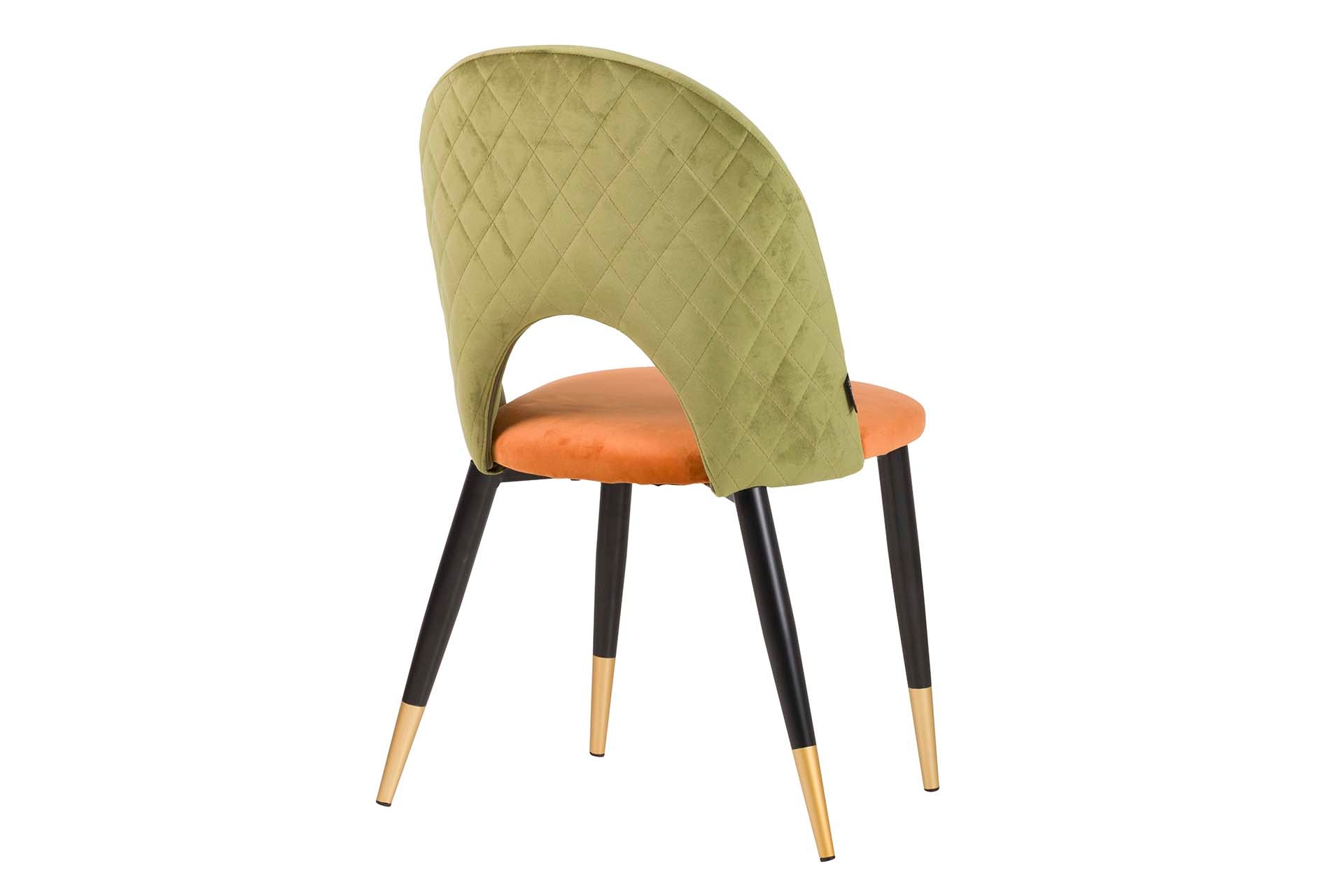 SILLA VELVET VERDE NARANJA 49x54x87 CM - Min.4 uds