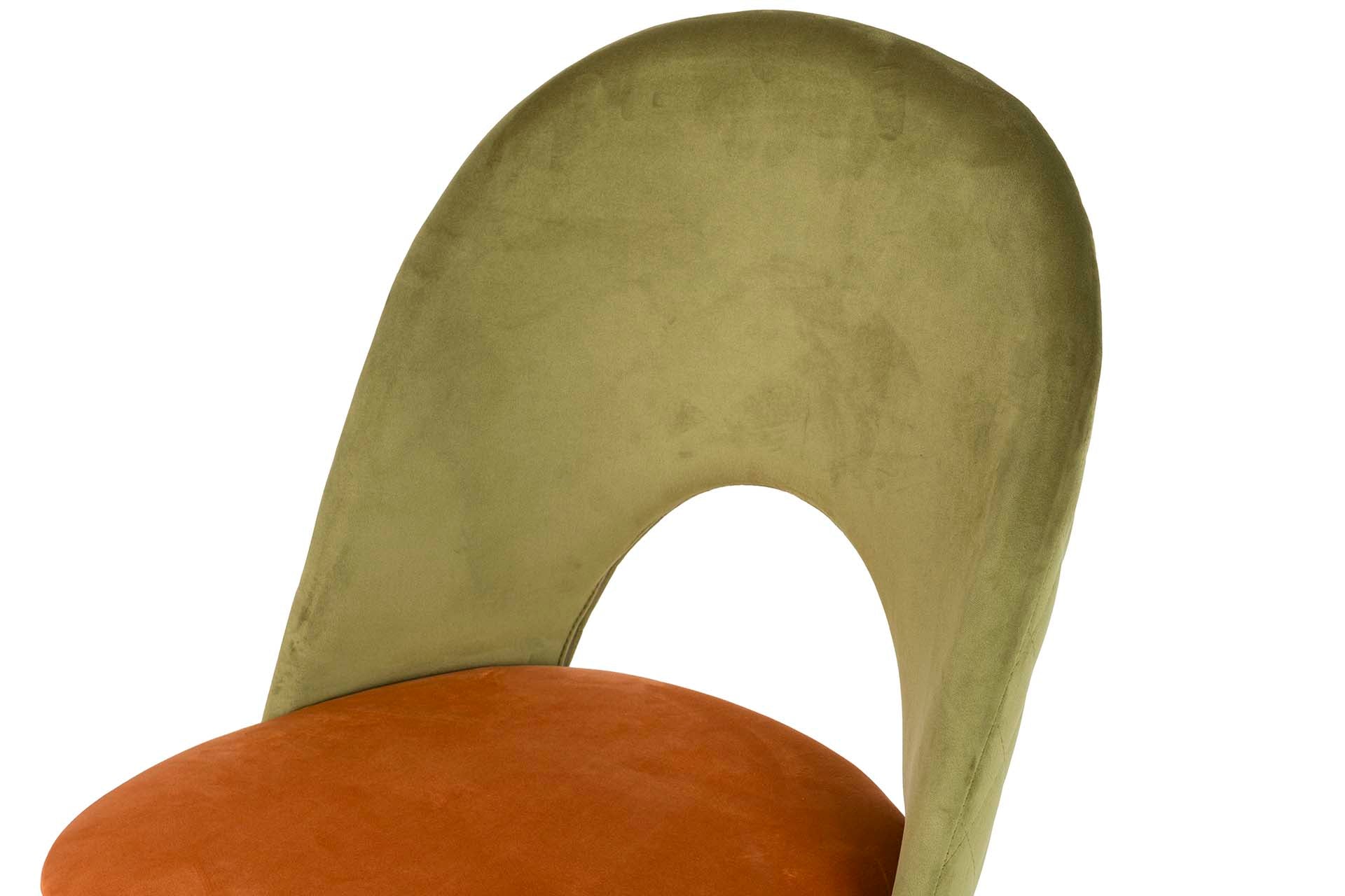 SILLA VELVET VERDE NARANJA 49x54x87 CM - Min.4 uds