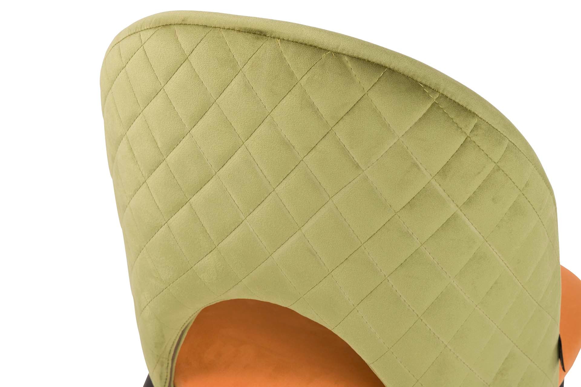 GREEN ORANGE VELVET CHAIR 49x54x87 CM - Min. 4 pcs