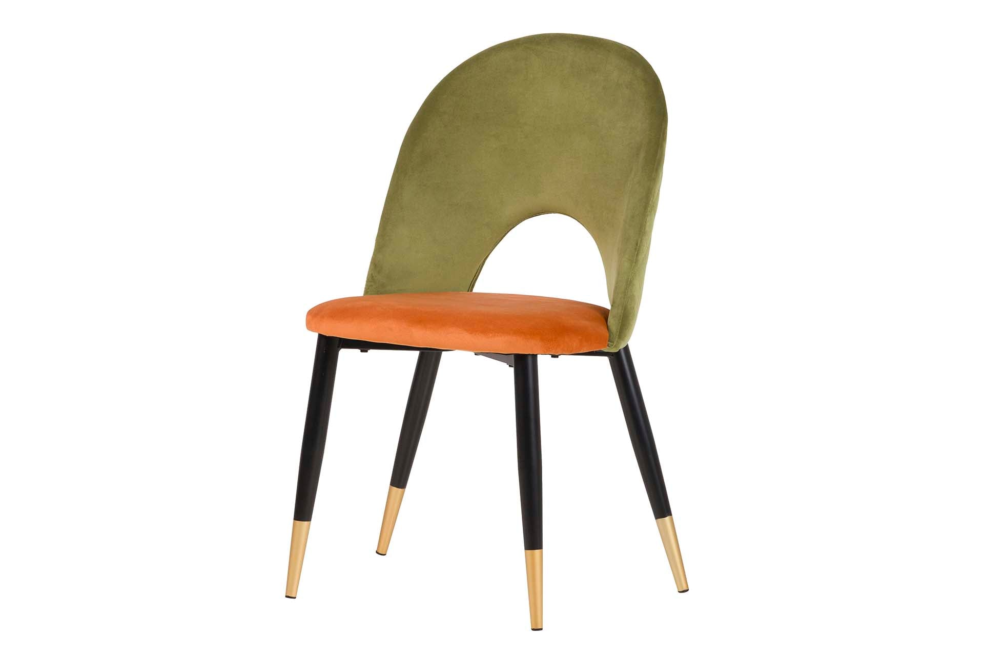 SILLA VELVET VERDE NARANJA 49x54x87 CM - Min.4 uds
