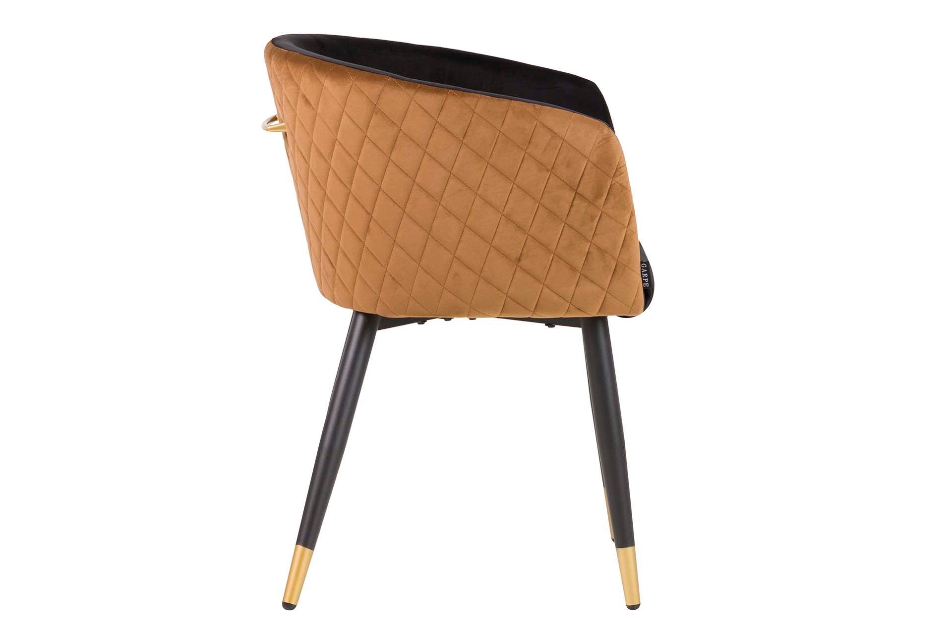 SILLA VELVET AMARILLO NEGRO 55x55x76 CM - Min.2 uds