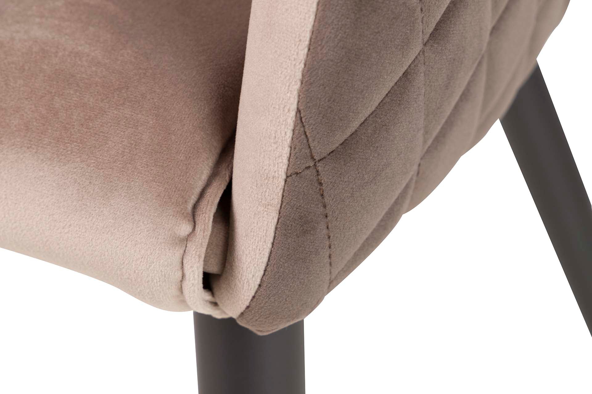 CADEIRA VELUDO BEGE CINZA 55x55x76 CM - Min.2 unidades