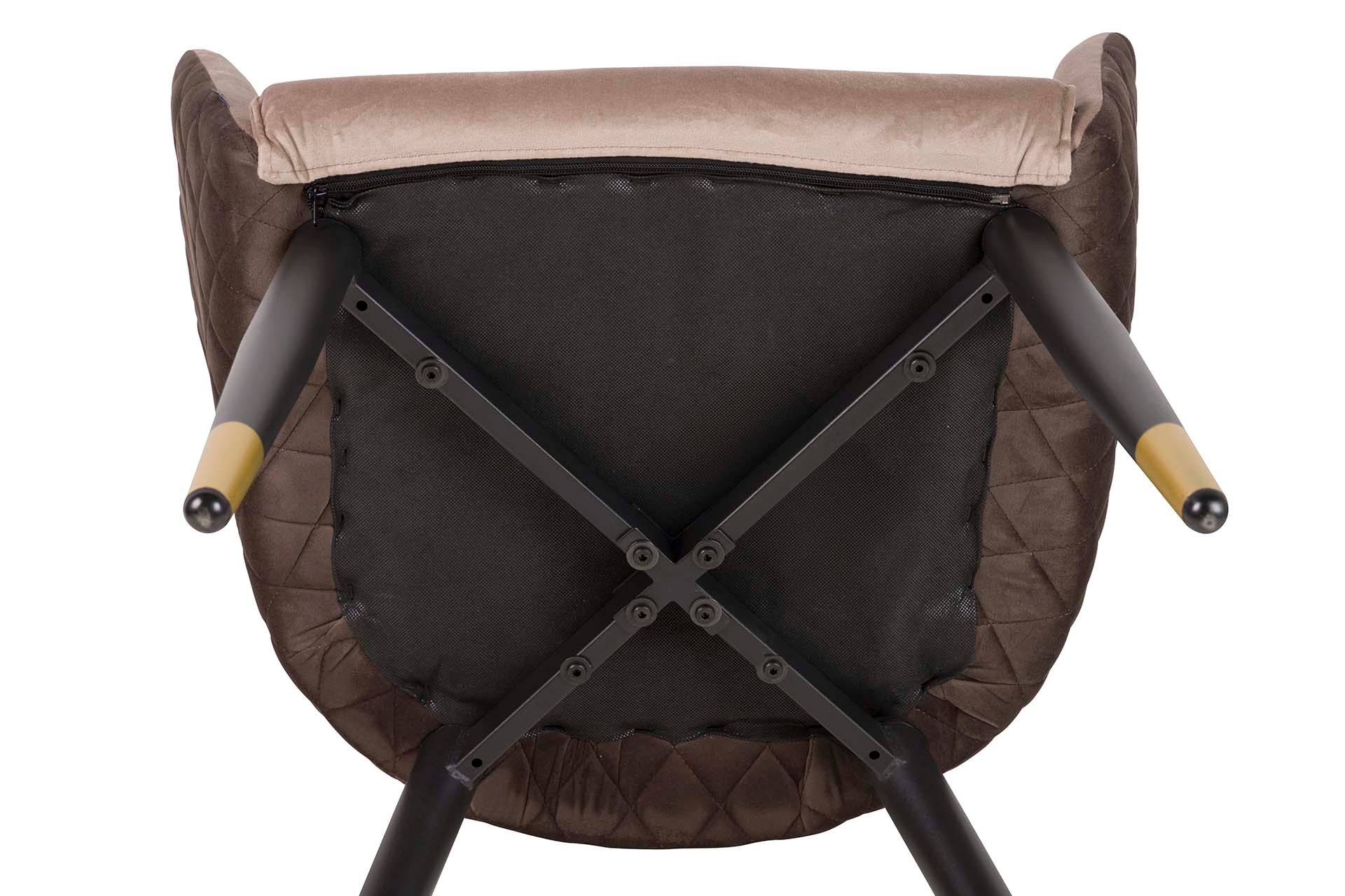CADEIRA VELUDO BEGE CINZA 55x55x76 CM - Min.2 unidades