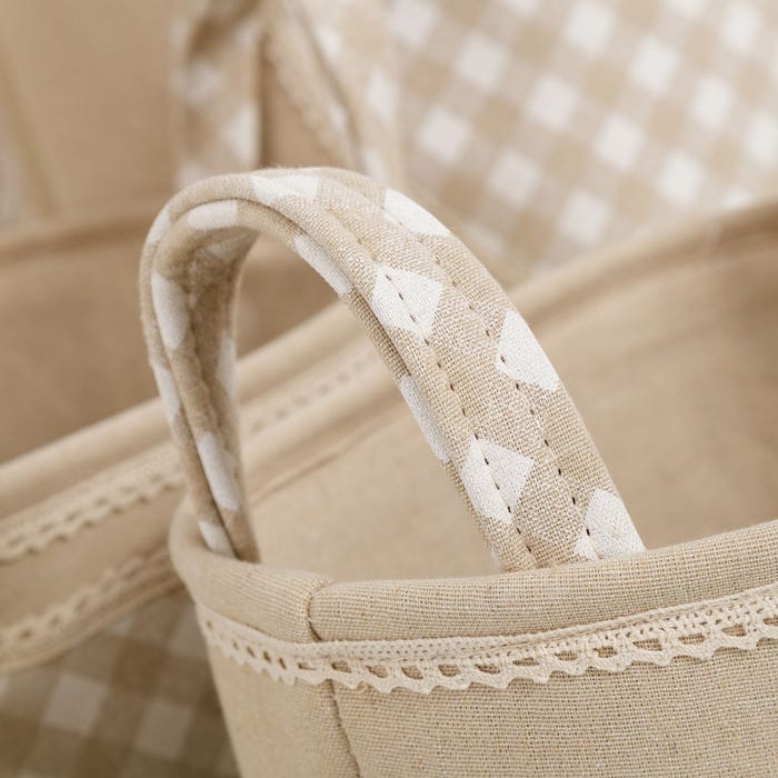 Set 3 Cesto Y 4 Cesta "Heart" Beige 40 X 40 X 42 Cm