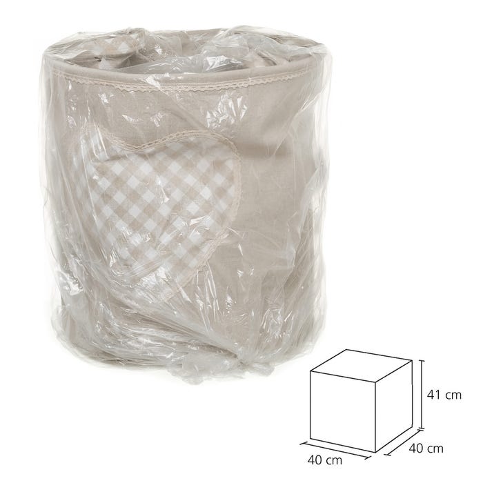 Set 3 Cesto Y 4 Cesta "Heart" Beige 40 X 40 X 42 Cm