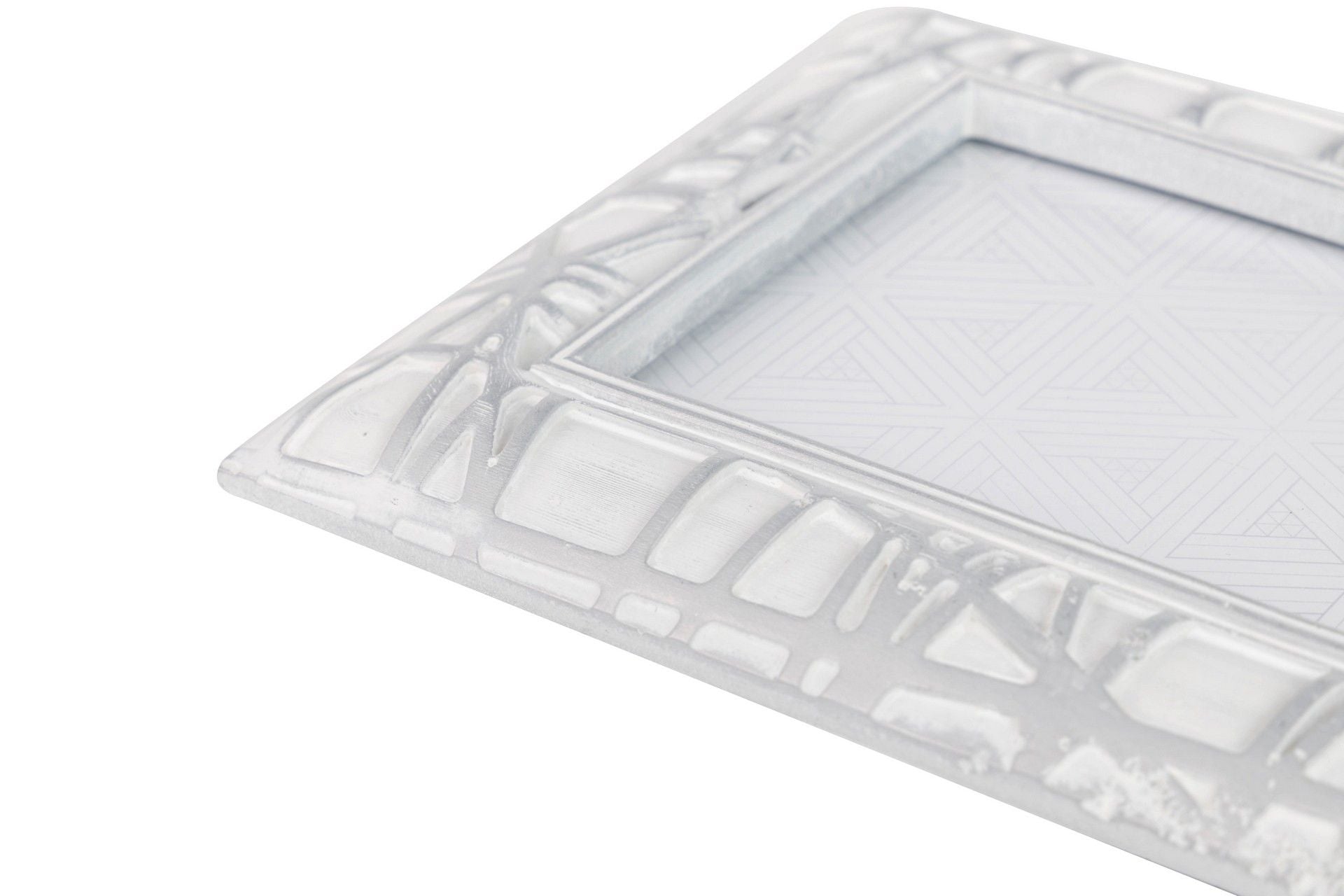 PORTAFOTOS RESINA PLATEADO BLANCO 10x15 CM - Min.2 uds