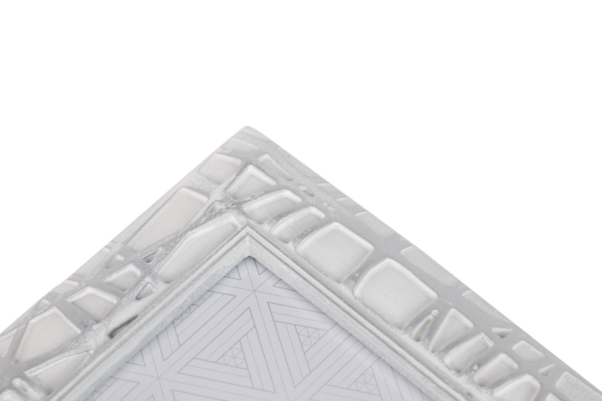 PORTAFOTOS RESINA PLATEADO BLANCO 10x15 CM - Min.2 uds