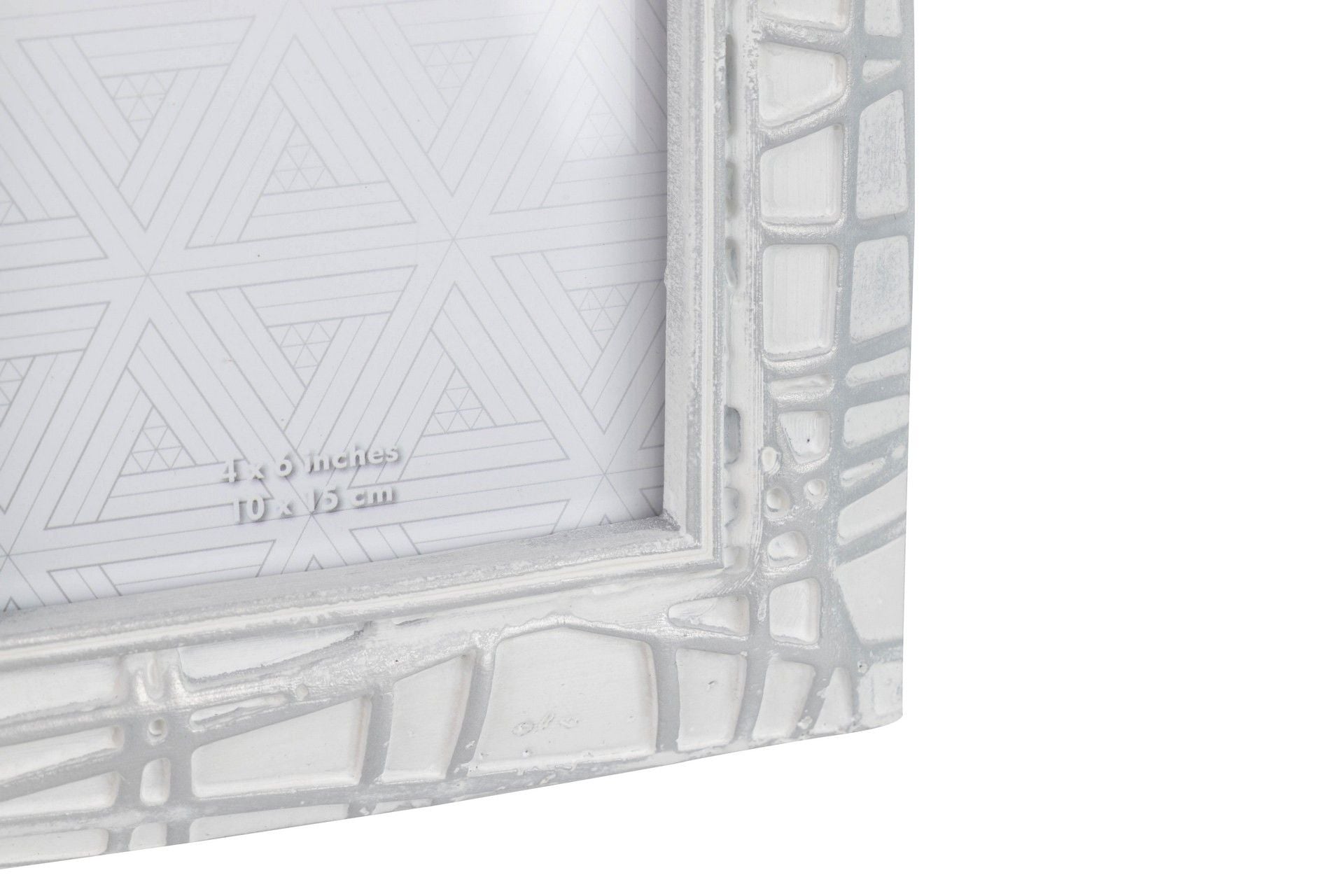 PORTAFOTOS RESINA PLATEADO BLANCO 10x15 CM - Min.2 uds