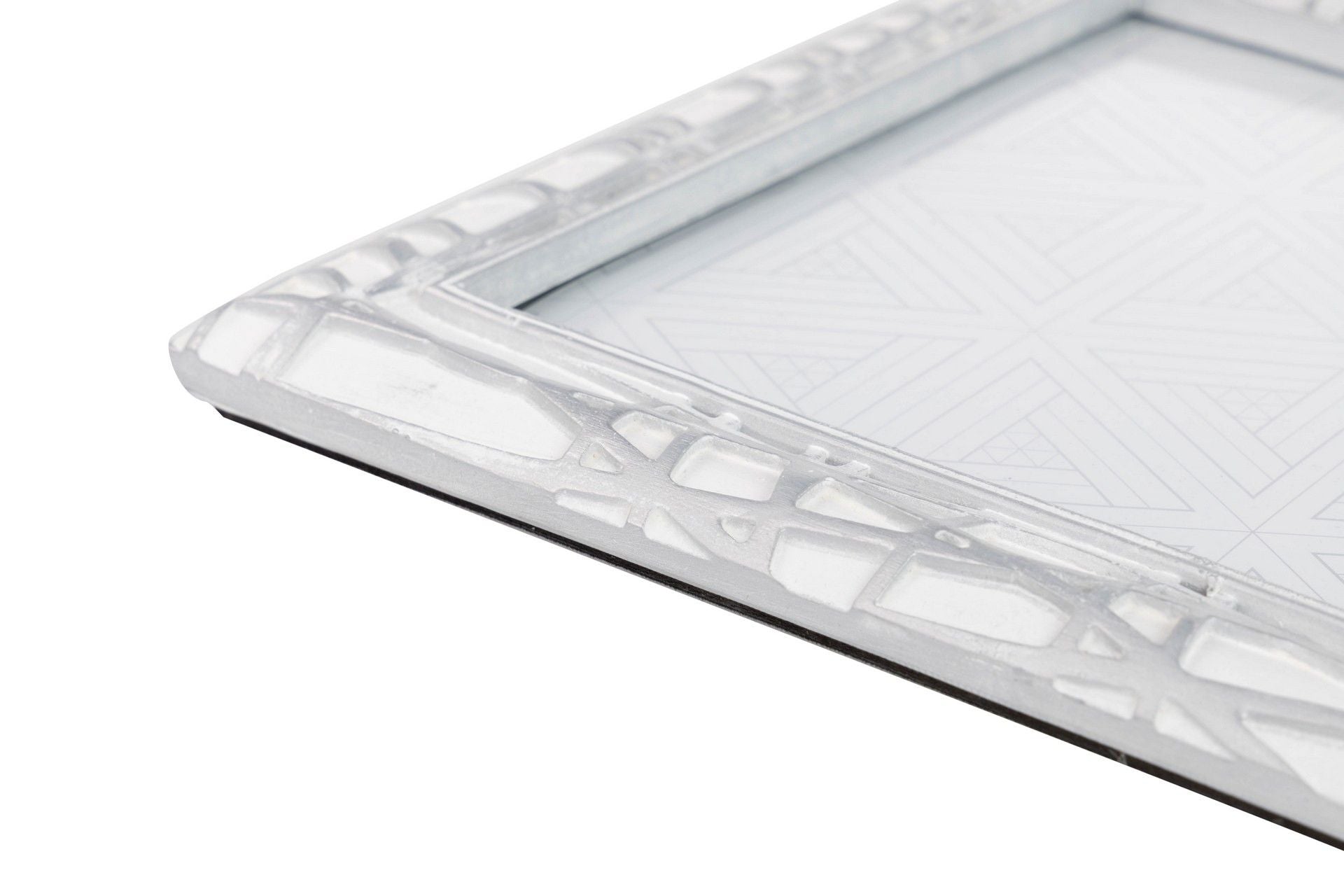 PORTAFOTOS RESINA PLATEADO BLANCO 20x25 CM - Min.2 uds