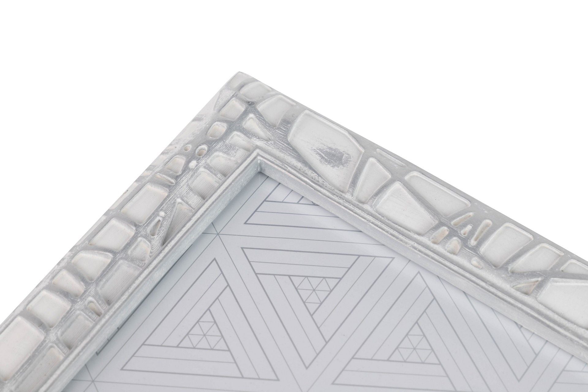 PORTAFOTOS RESINA PLATEADO BLANCO 20x25 CM - Min.2 uds