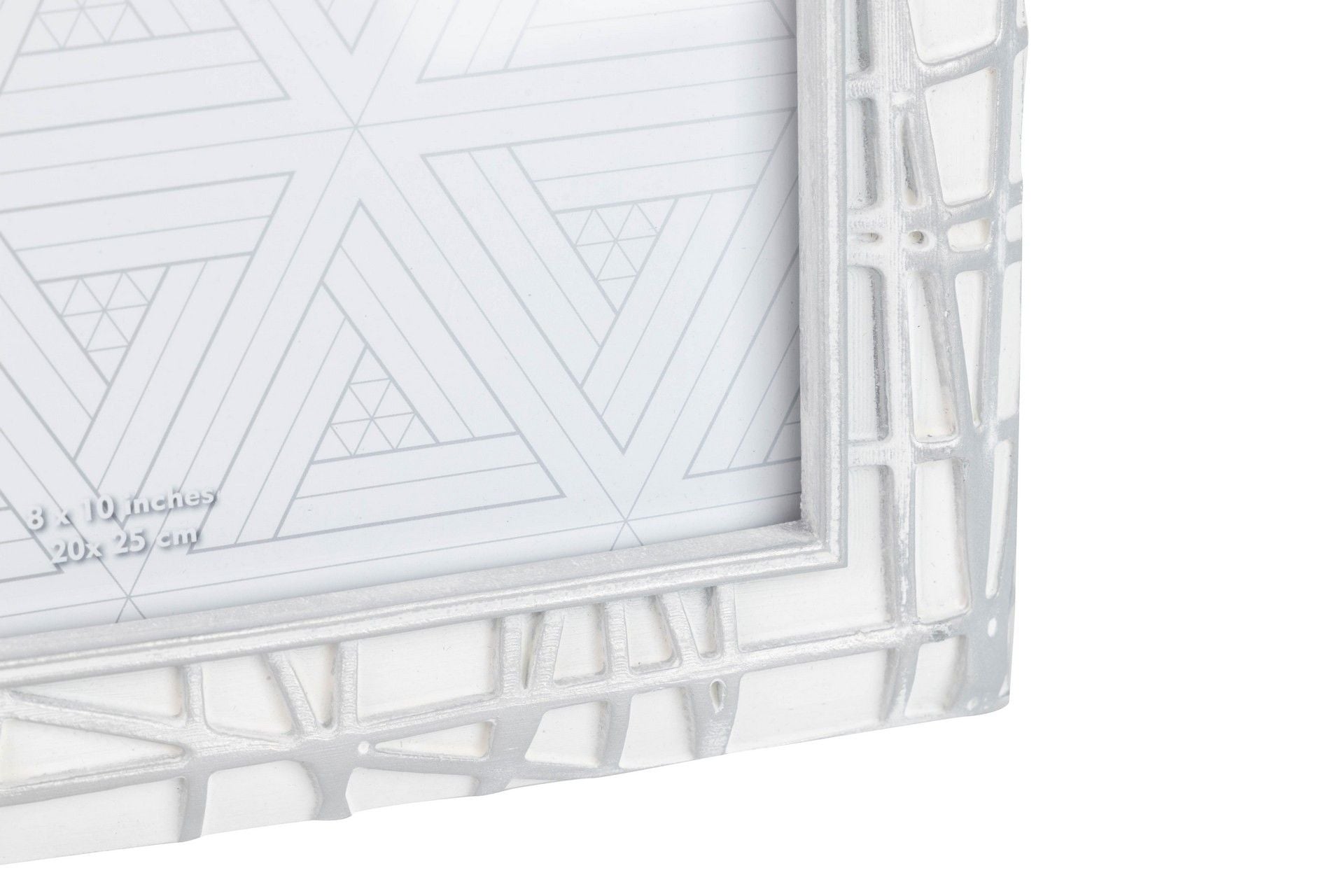 PORTAFOTOS RESINA PLATEADO BLANCO 20x25 CM - Min.2 uds