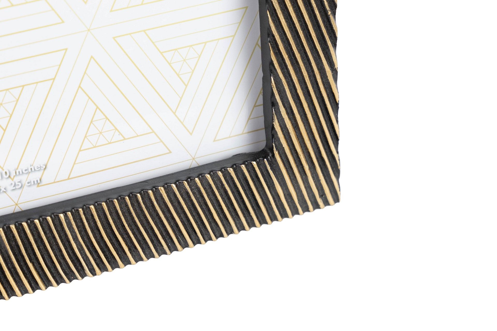 PORTAFOTOS RESINA NEGRO DORADO 20x25 CM - Min.2 uds